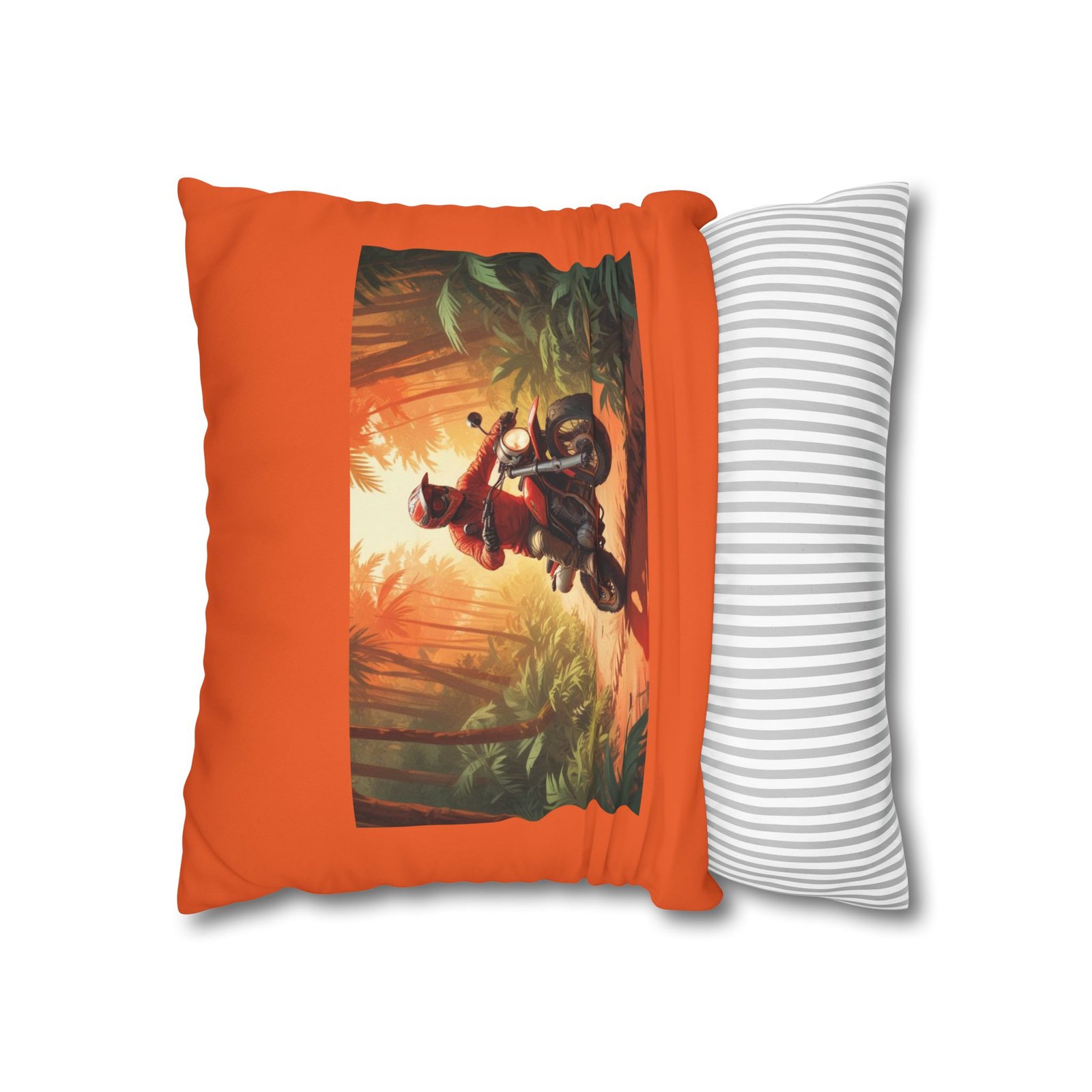 Scrambling Bikes Square Poly Canvas Pillowcase - Image 6