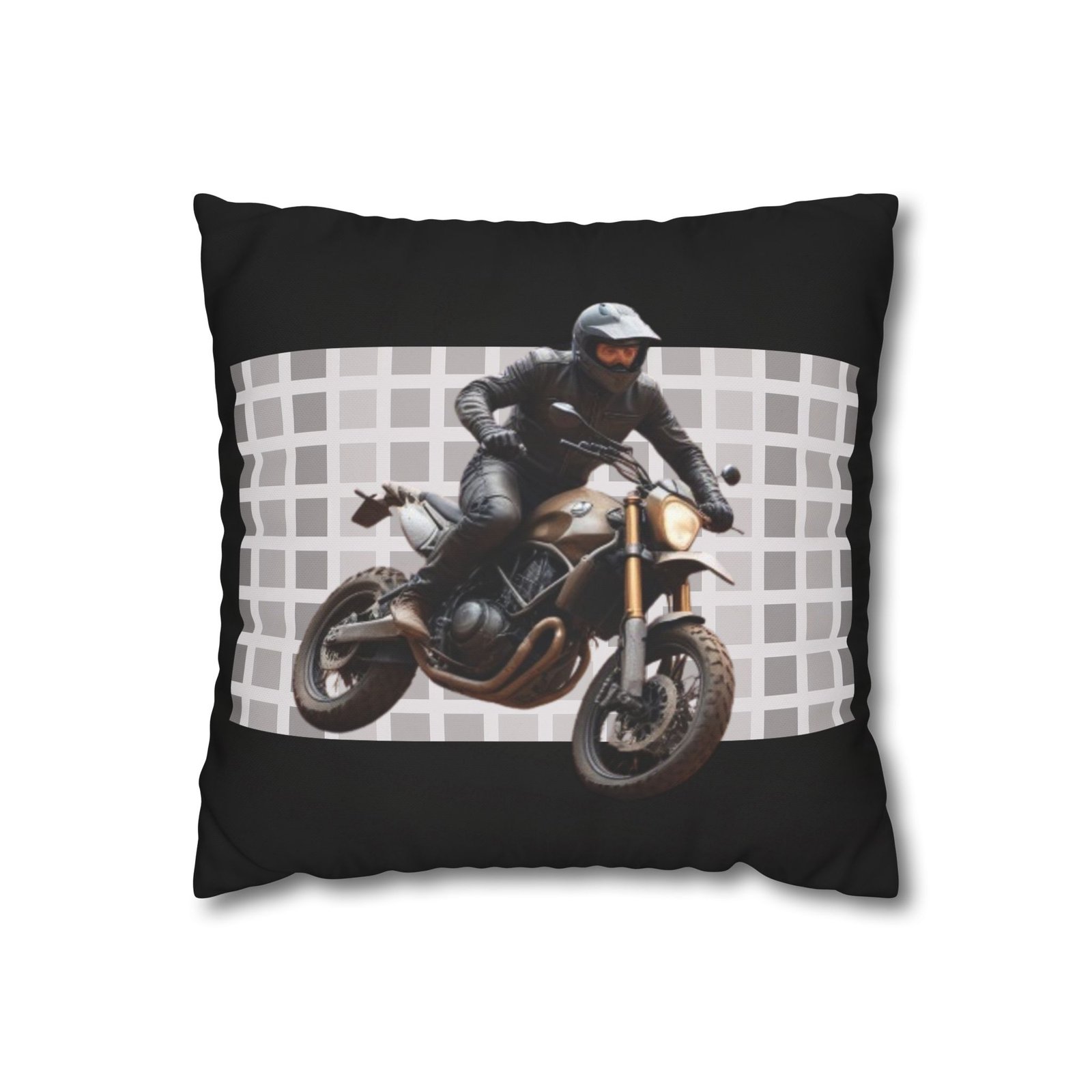 Scrambling Bikes Square Poly Canvas Pillowcase