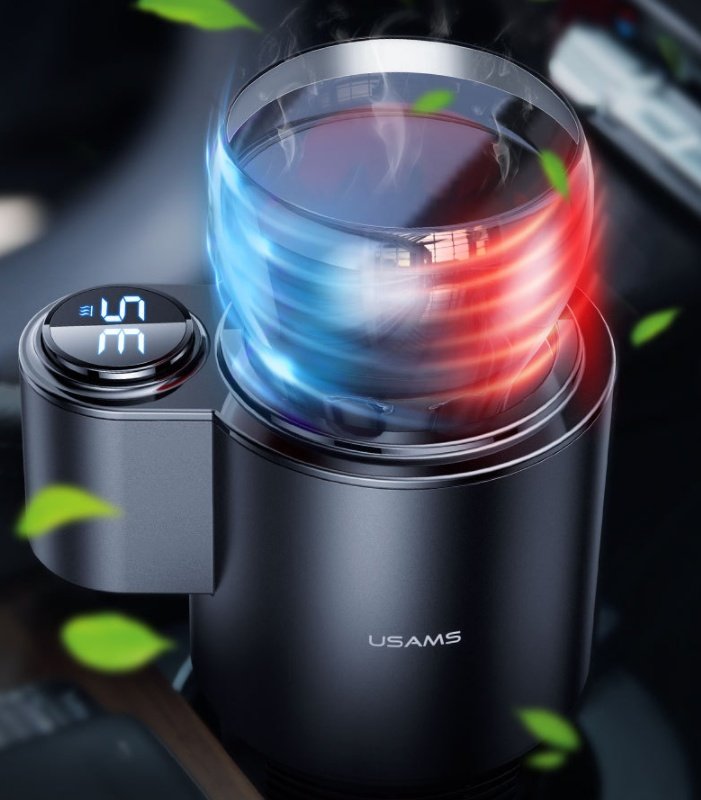 USAMS US-ZB160 Digital Display Smart Car Heating Cooling Cup Car Accessories - Image 2