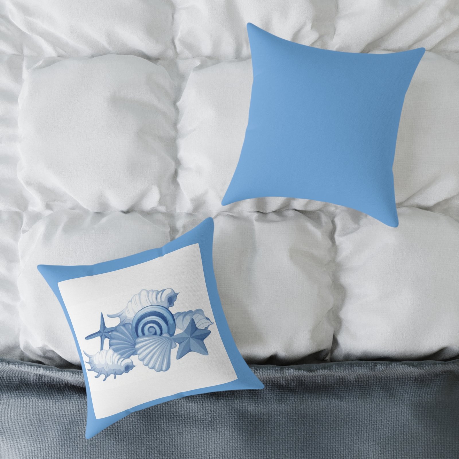 Sea shells Seaside Beach Square Poly Canvas Pillow 08 - Image 8