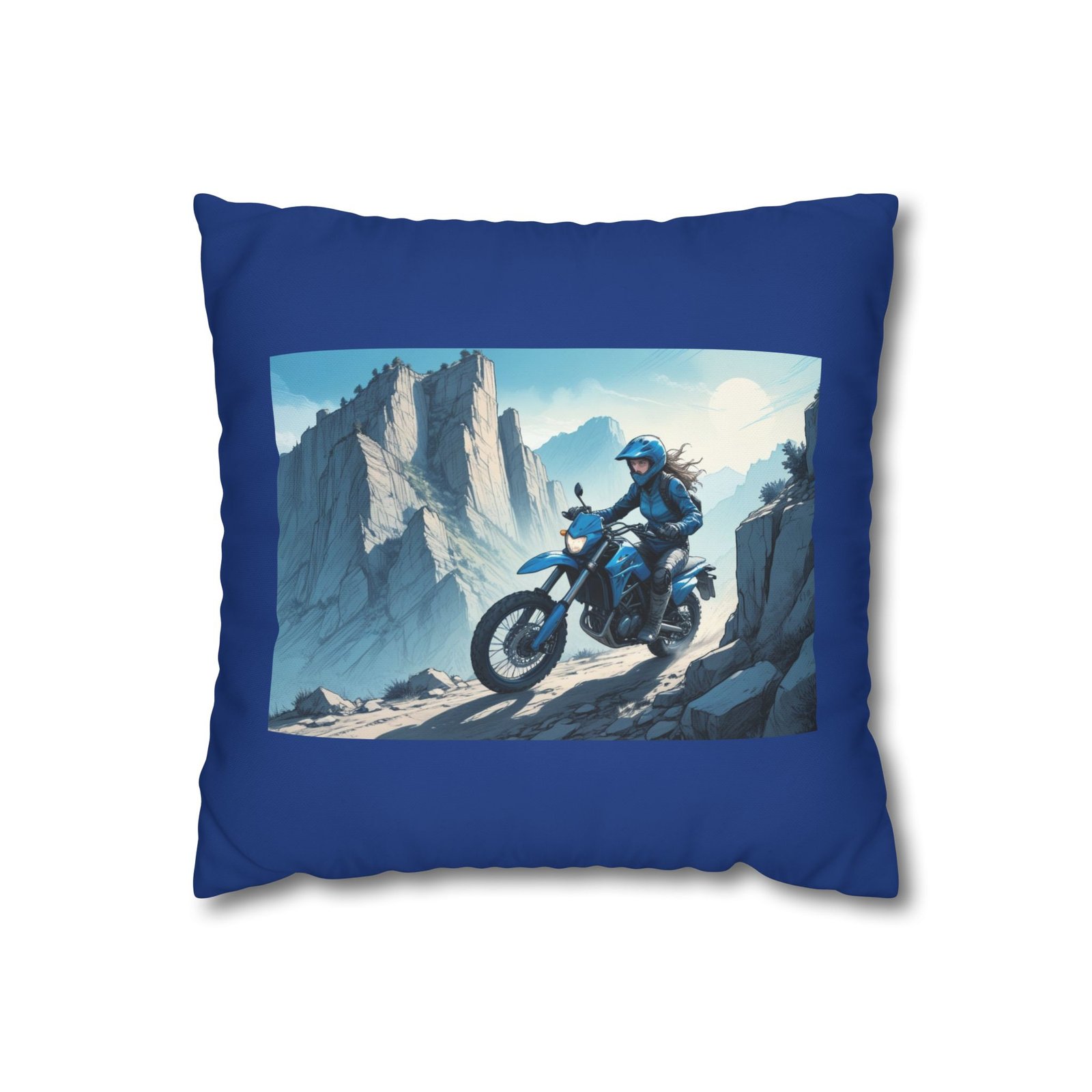 Scrambling Bikes Square Poly Canvas Pillowcase