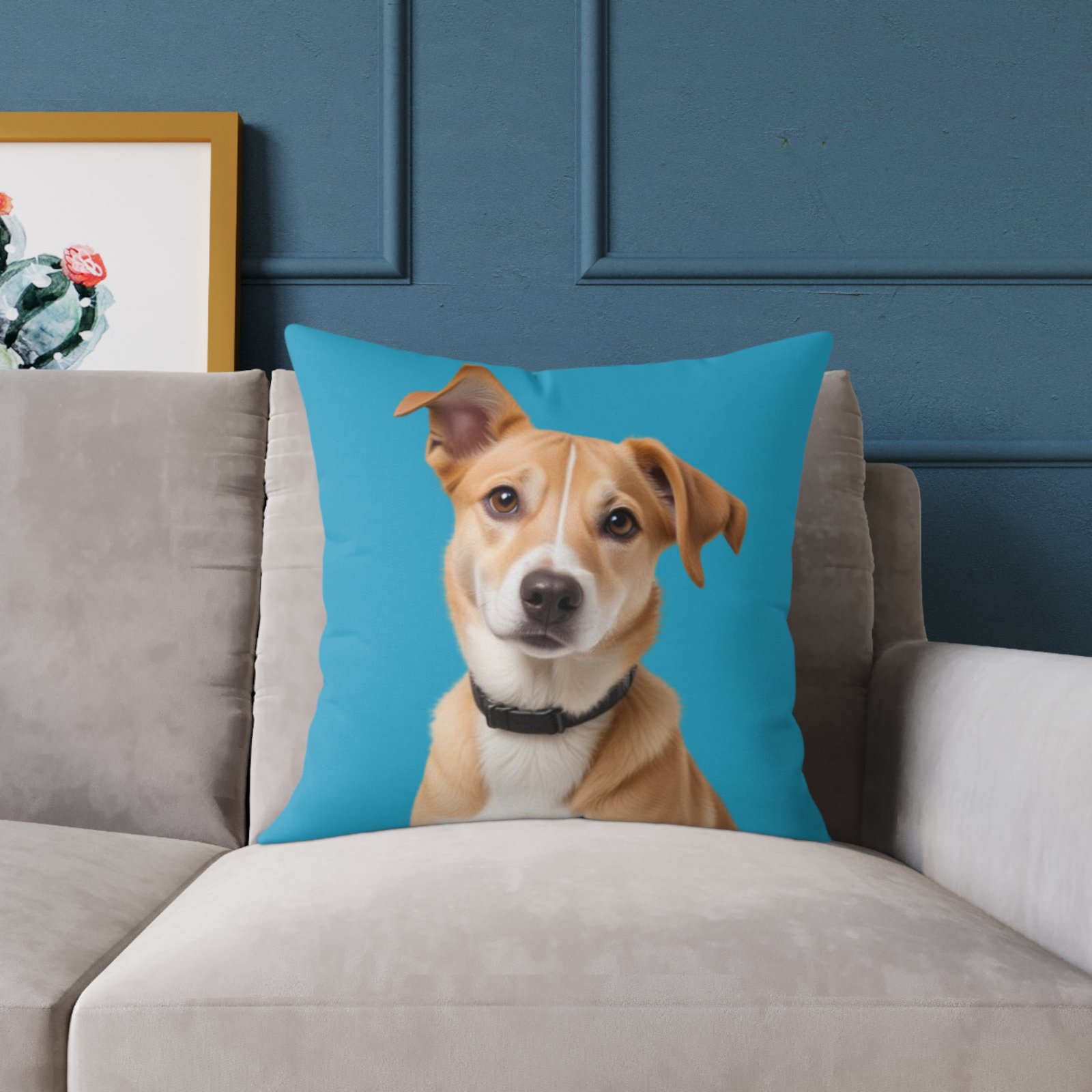 Jack Russell Square Poly Canvas Pillow - Image 11