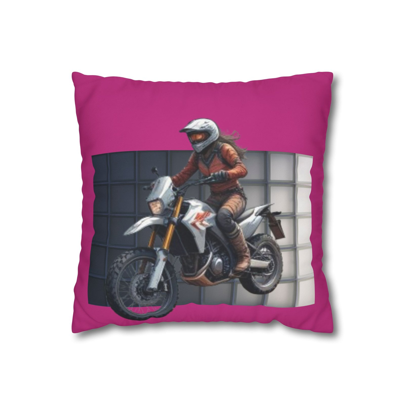 Scrambling Bikes Square Poly Canvas Pillowcase
