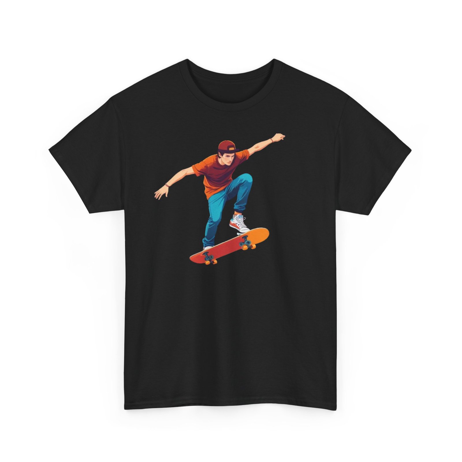 Skateboard Unisex Heavy Cotton Tee - Image 7