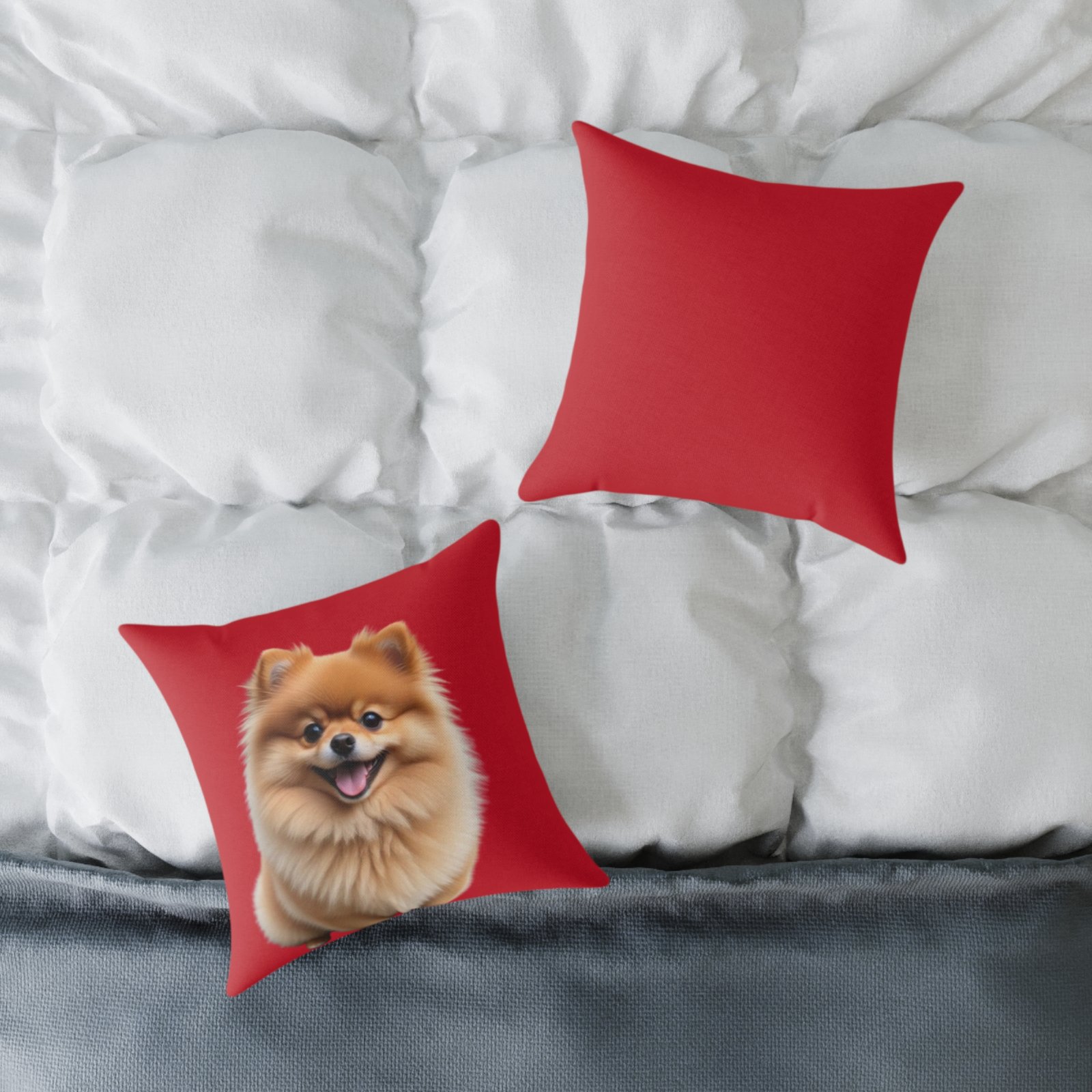 Pomeranian Dog Square Poly Canvas Pillow - Image 4