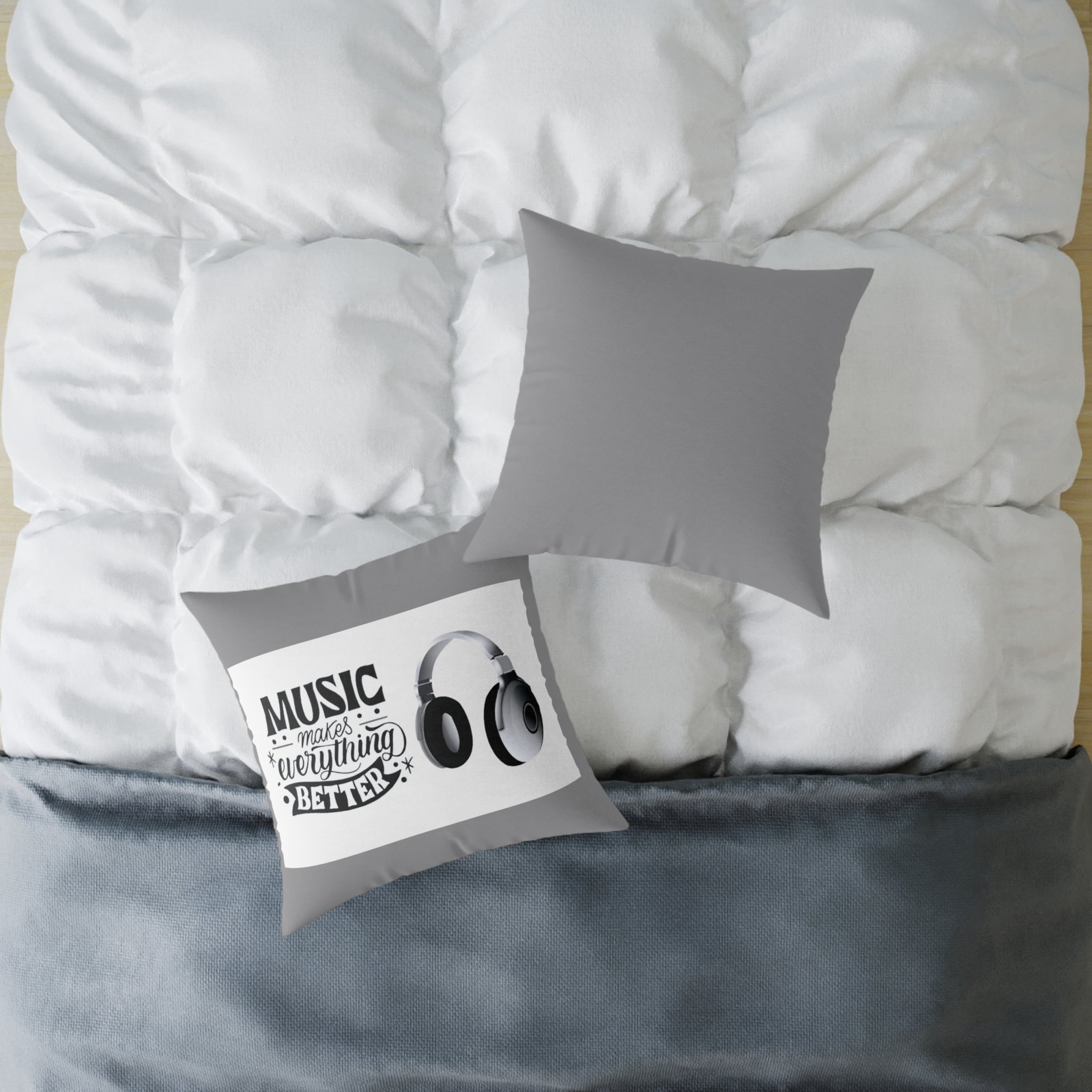 Headphones Poly Canvas Pillow - Image 12