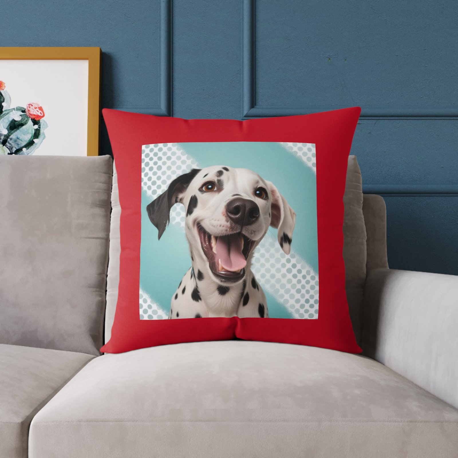 Dalmatian Pet Dog Puppy Cushion 08 .Square Poly Canvas Pillow 08 - Image 15