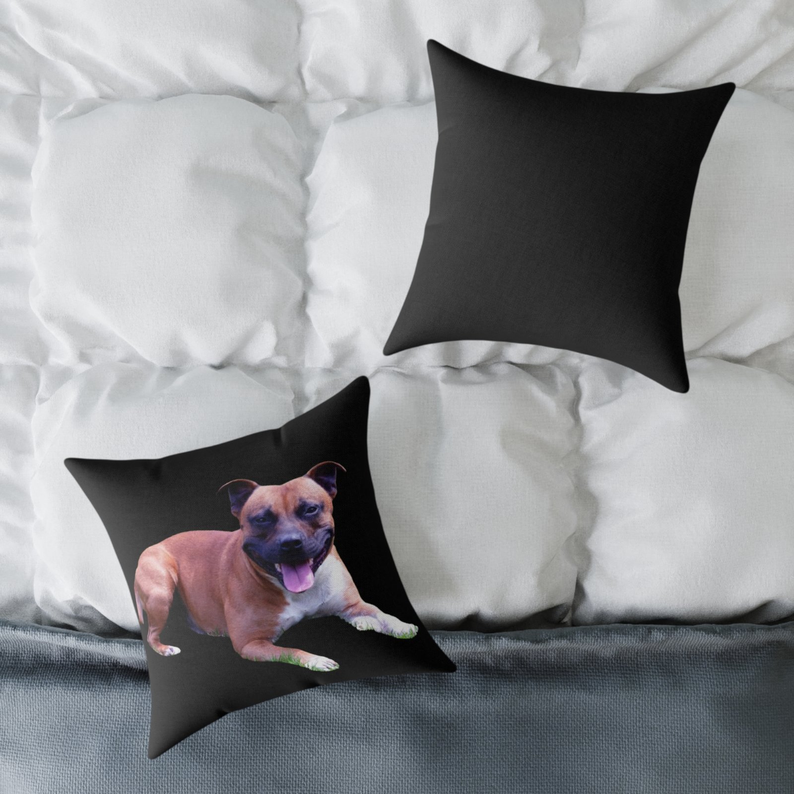 Staffordshire Bull Terrier Square Poly Canvas Pillow 08 - Image 8