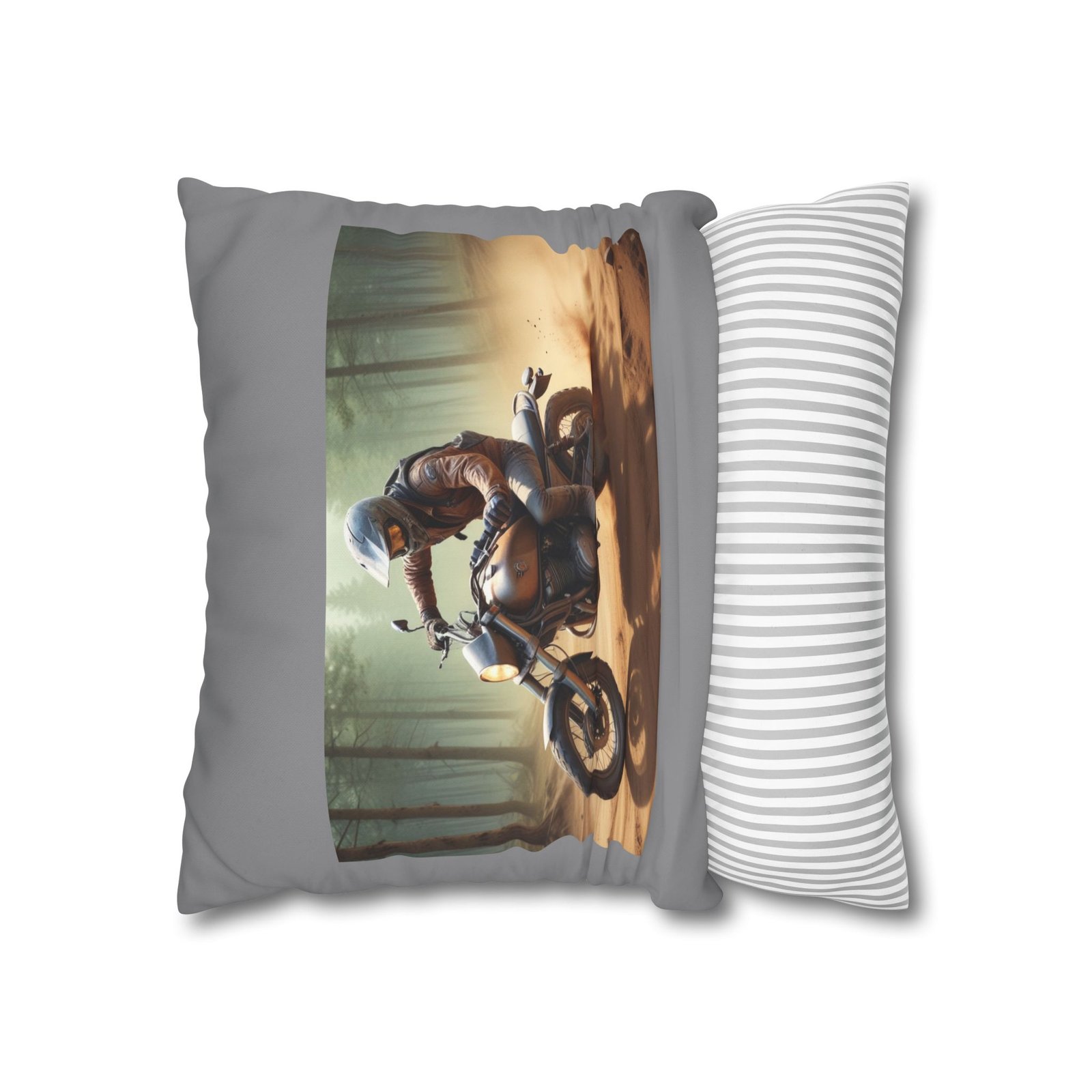 Scrambling Bikes Square Poly Canvas Pillowcase - Image 6