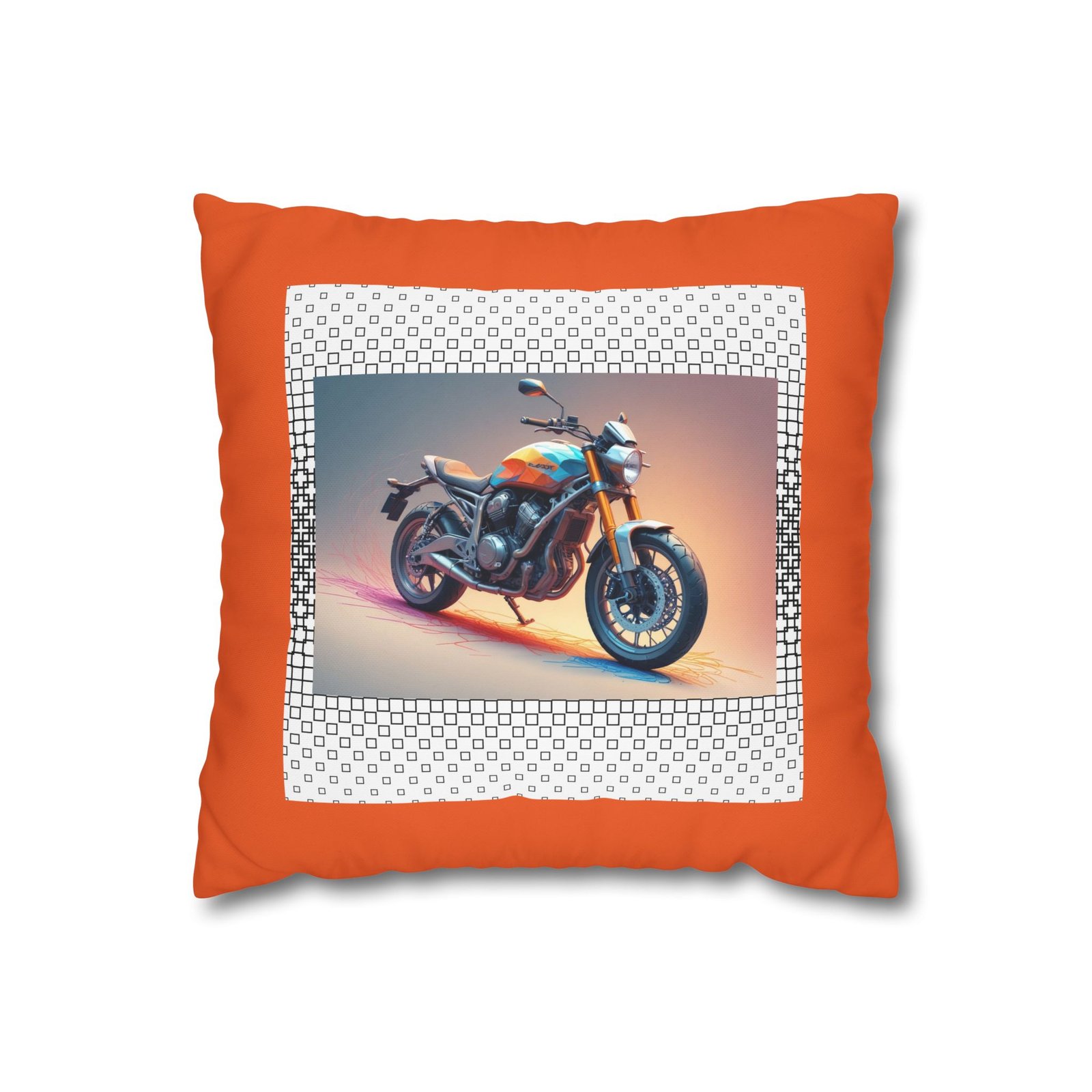 Scrambling Bikes Square Poly Canvas Pillowcase