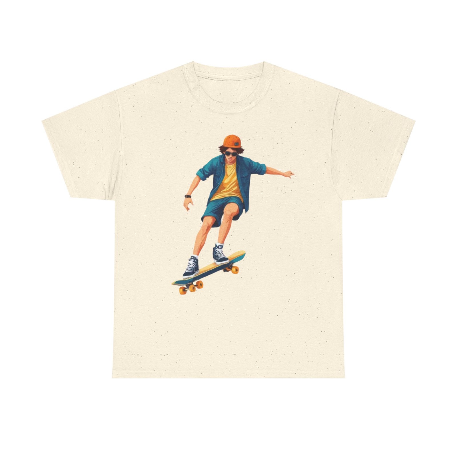 Skateboard Unisex Heavy Cotton Tee - Image 29