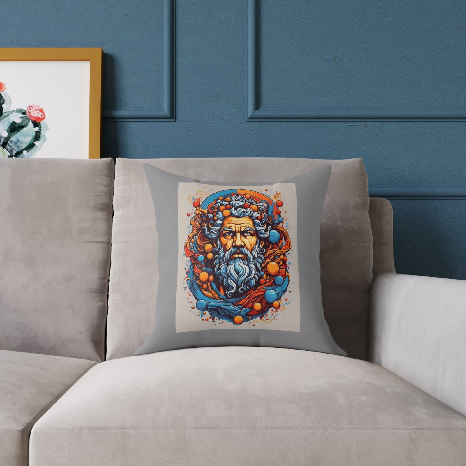In The Deep Print Square Poly Canvas Pillow - Image 3