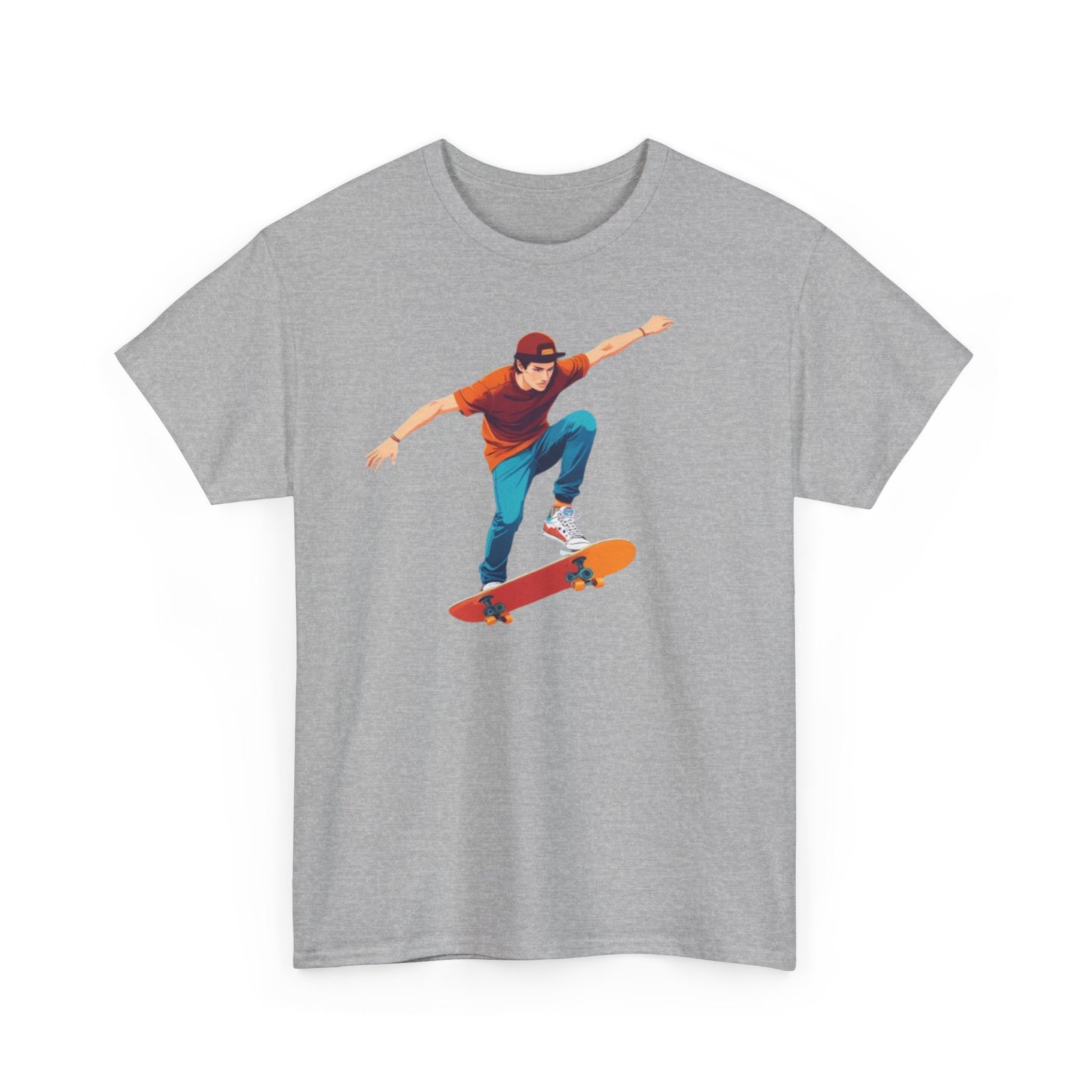 Skateboard Unisex Heavy Cotton Tee - Image 15