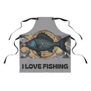 Fishing Enthusiast Apron - Go Fishing Kitchen Gift, BBQ Cooking Gear, Fisherman Accessory, Outdoor Cooking Apron, Unique Gift for Anglers