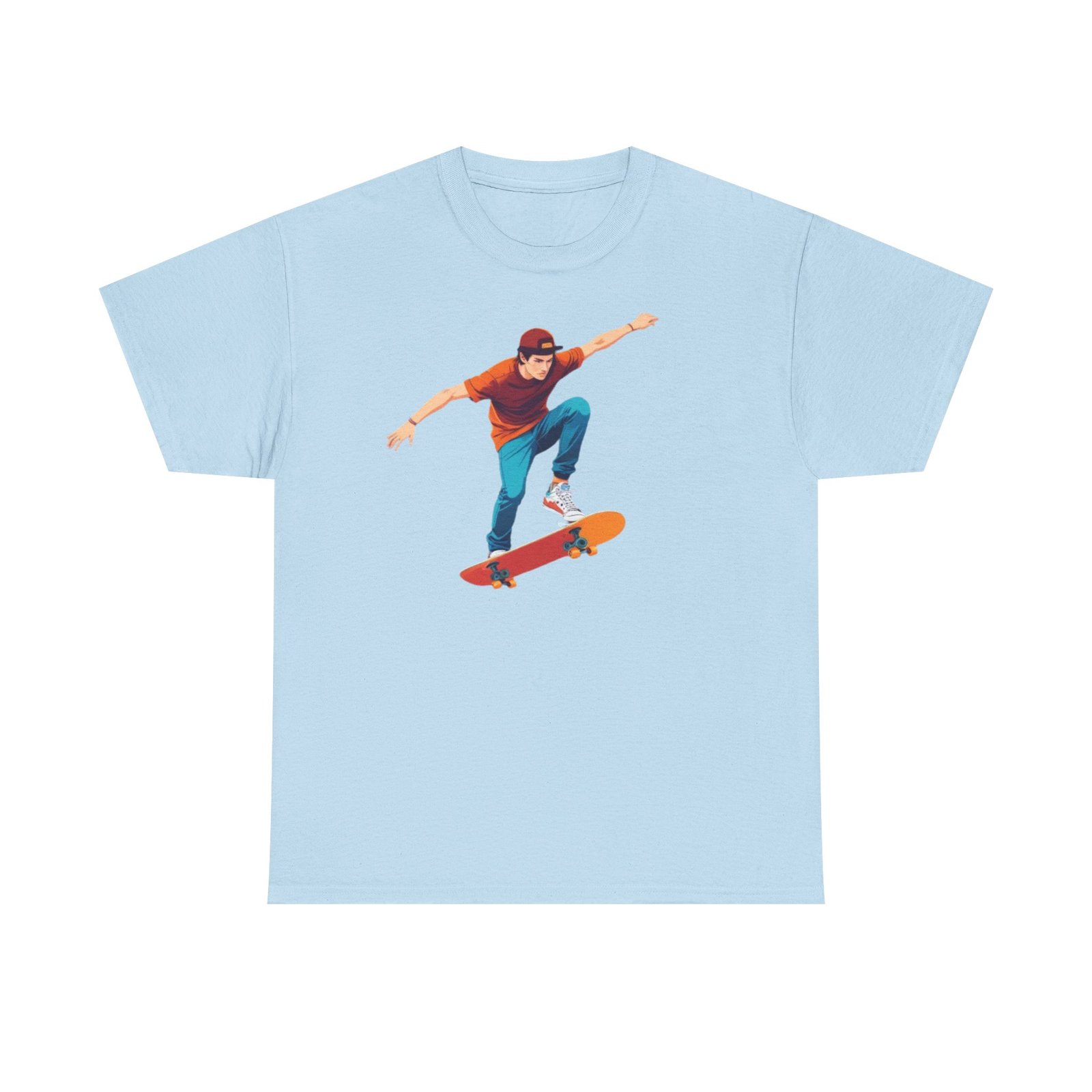 Skateboard Unisex Heavy Cotton Tee - Image 45