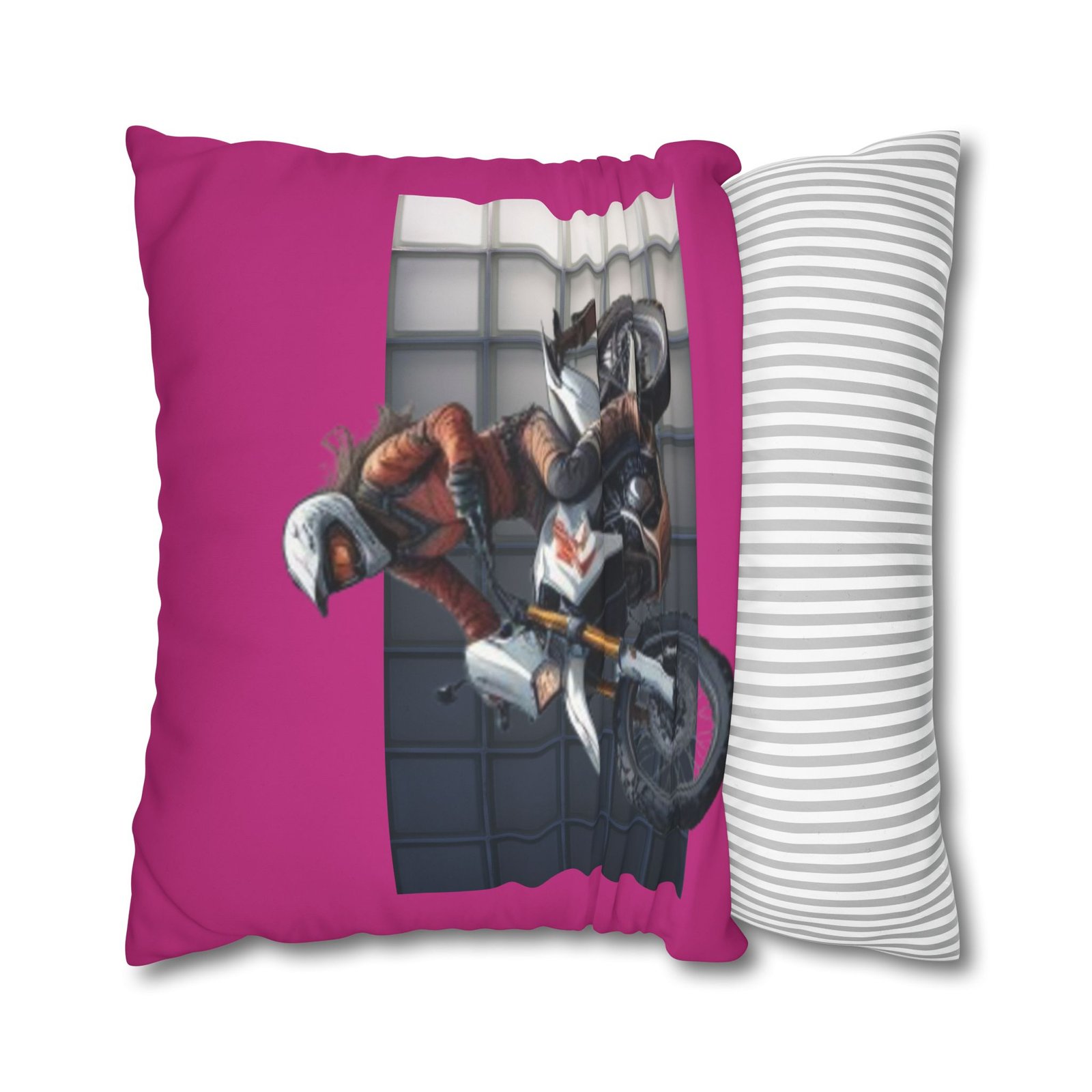 Scrambling Bikes Square Poly Canvas Pillowcase - Image 18