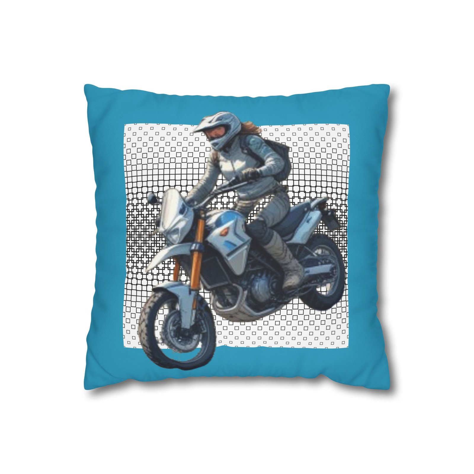 Scrambling Bikes Square Poly Canvas Pillowcase