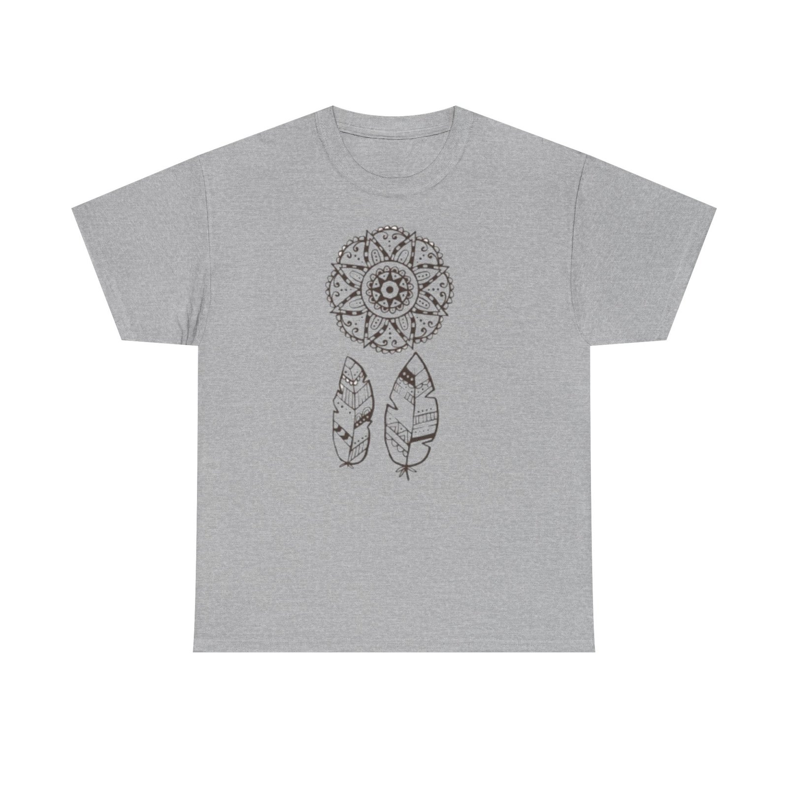 Vibrant Dream Catcher Tattoo Unisex Heavy Cotton Tee, Soft Graphic Tee, Casual Wear, Festival Shirt, Gift for Flower Lovers - Image 9