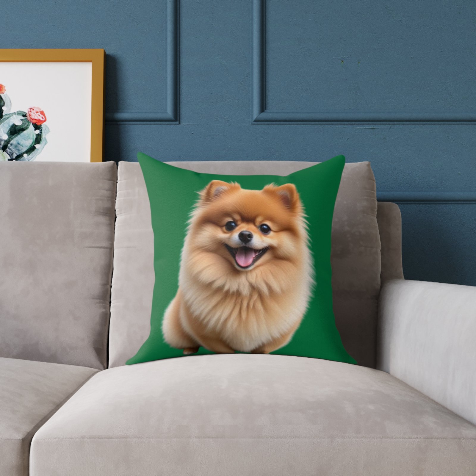 Pomeranian Dog Square Poly Canvas Pillow - Image 7