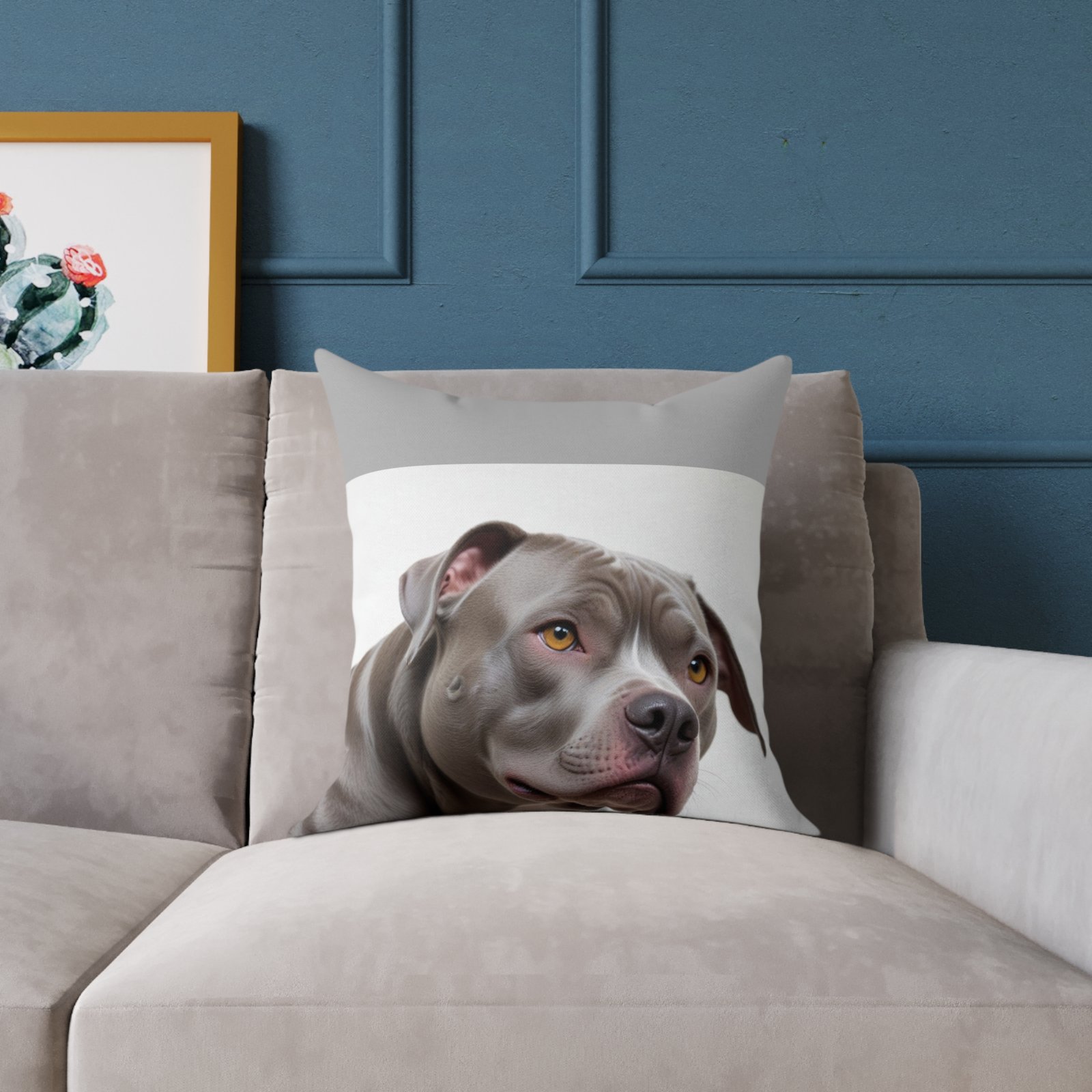Staffordshire Bull Terrier Square Poly Canvas Pillow - Image 7