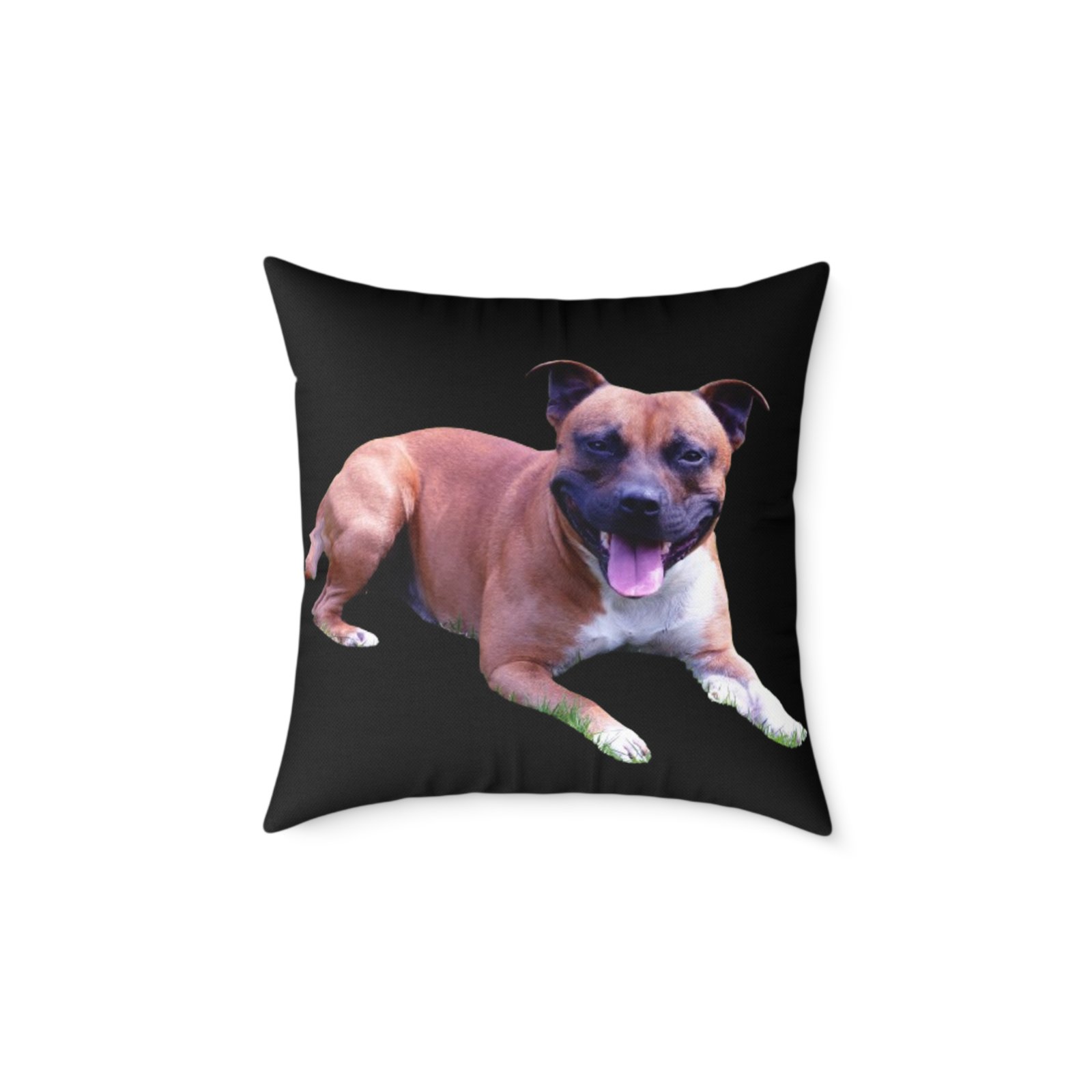 Staffordshire Bull Terrier Square Poly Canvas Pillow 08 - Image 9