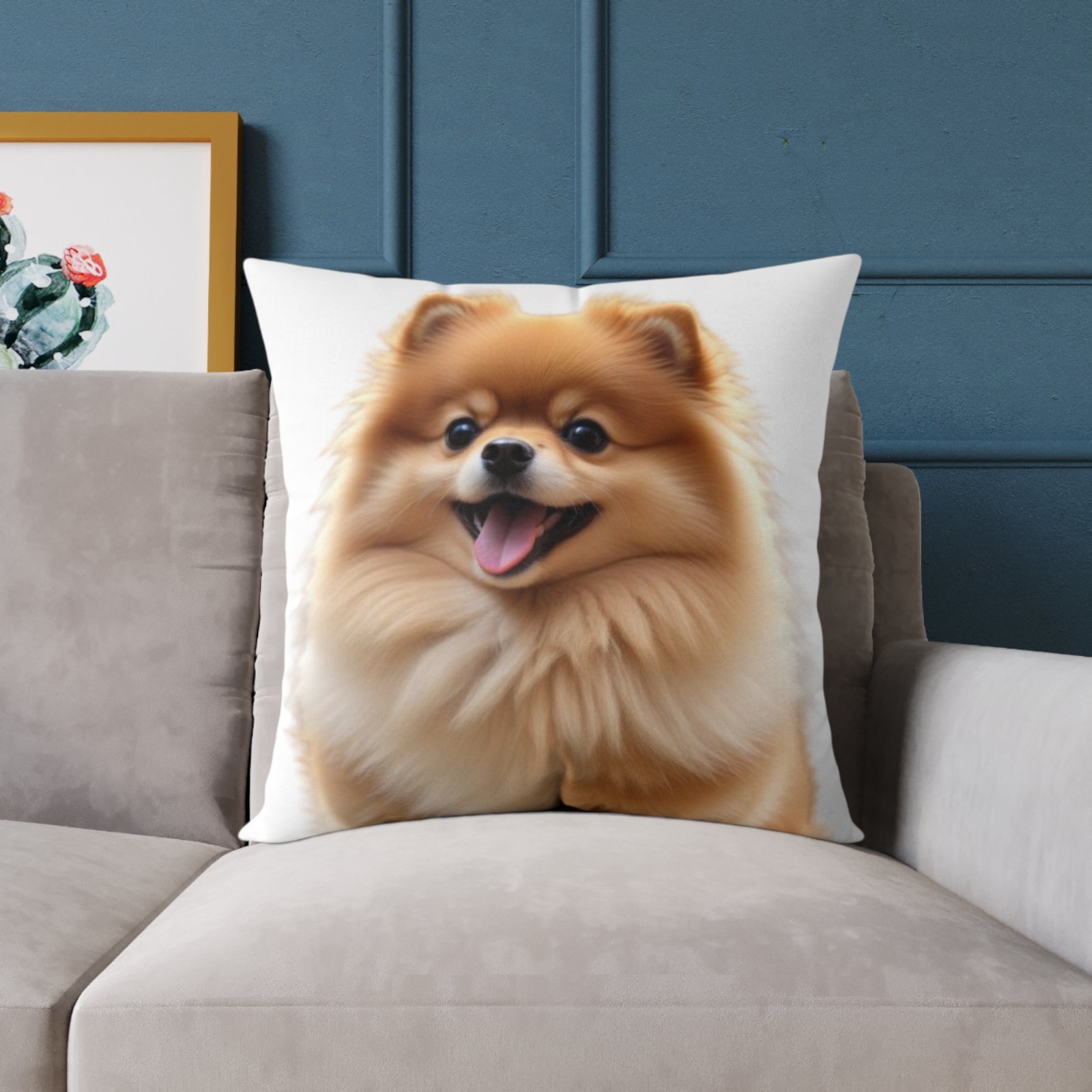 Pomeranian Dog Square Poly Canvas Pillow - Image 15
