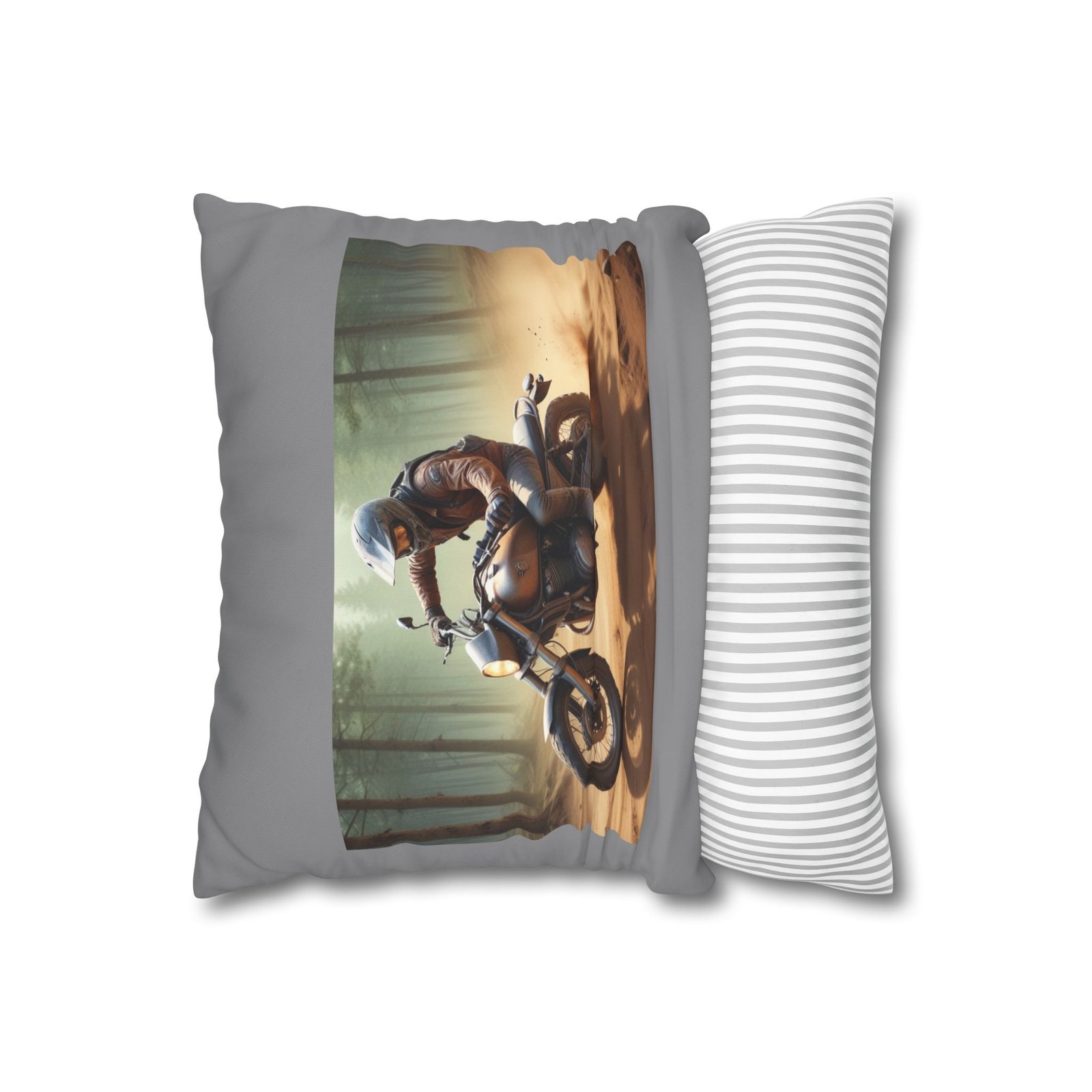 Scrambling Bikes Square Poly Canvas Pillowcase - Image 2