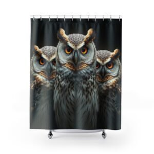 Owls Shower Curtain, Unique Bathroom Decor, Reptile Lovers Gift, Fun Home Accessories, Quirky Bathroom Style