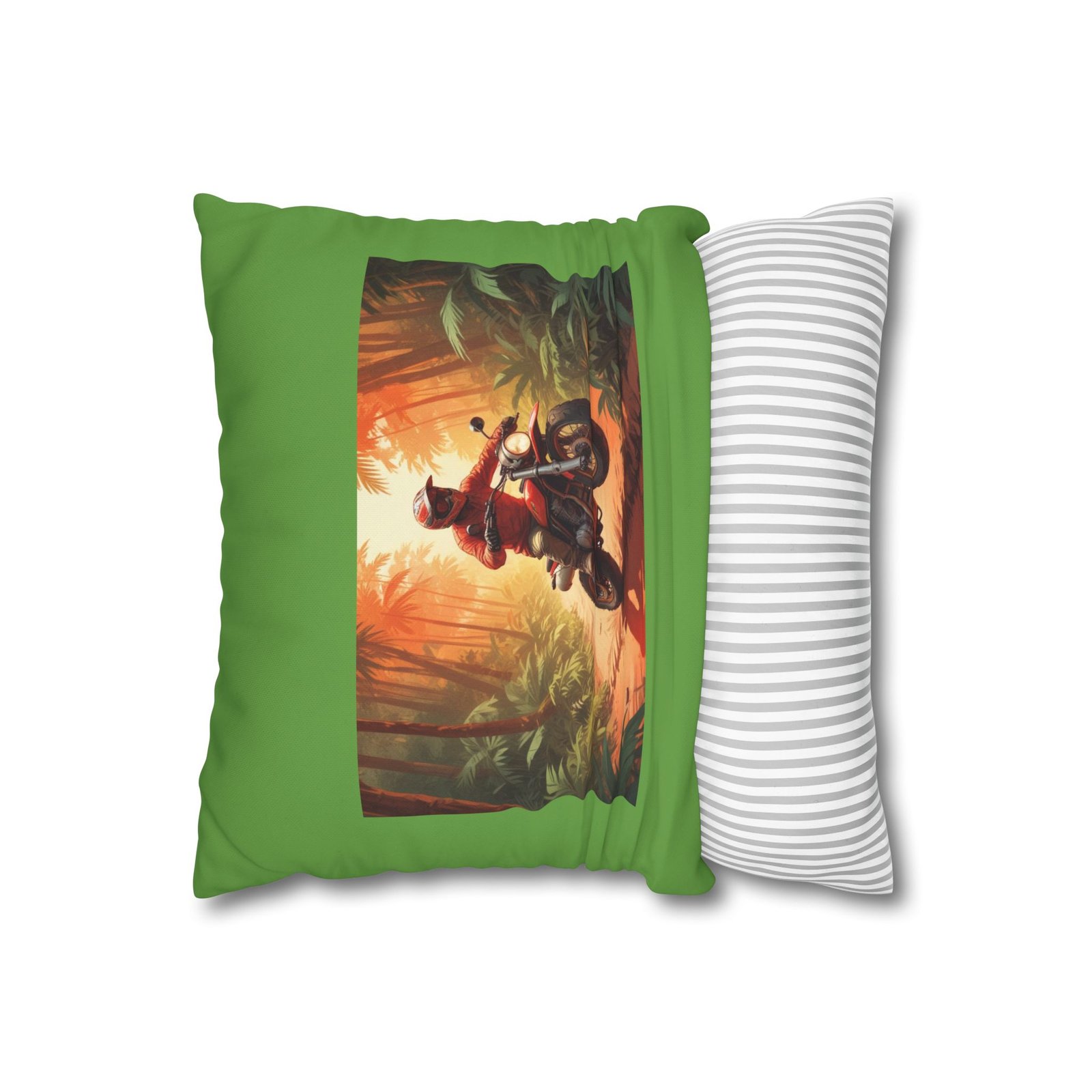 Scrambling Bikes Square Poly Canvas Pillowcase - Image 2