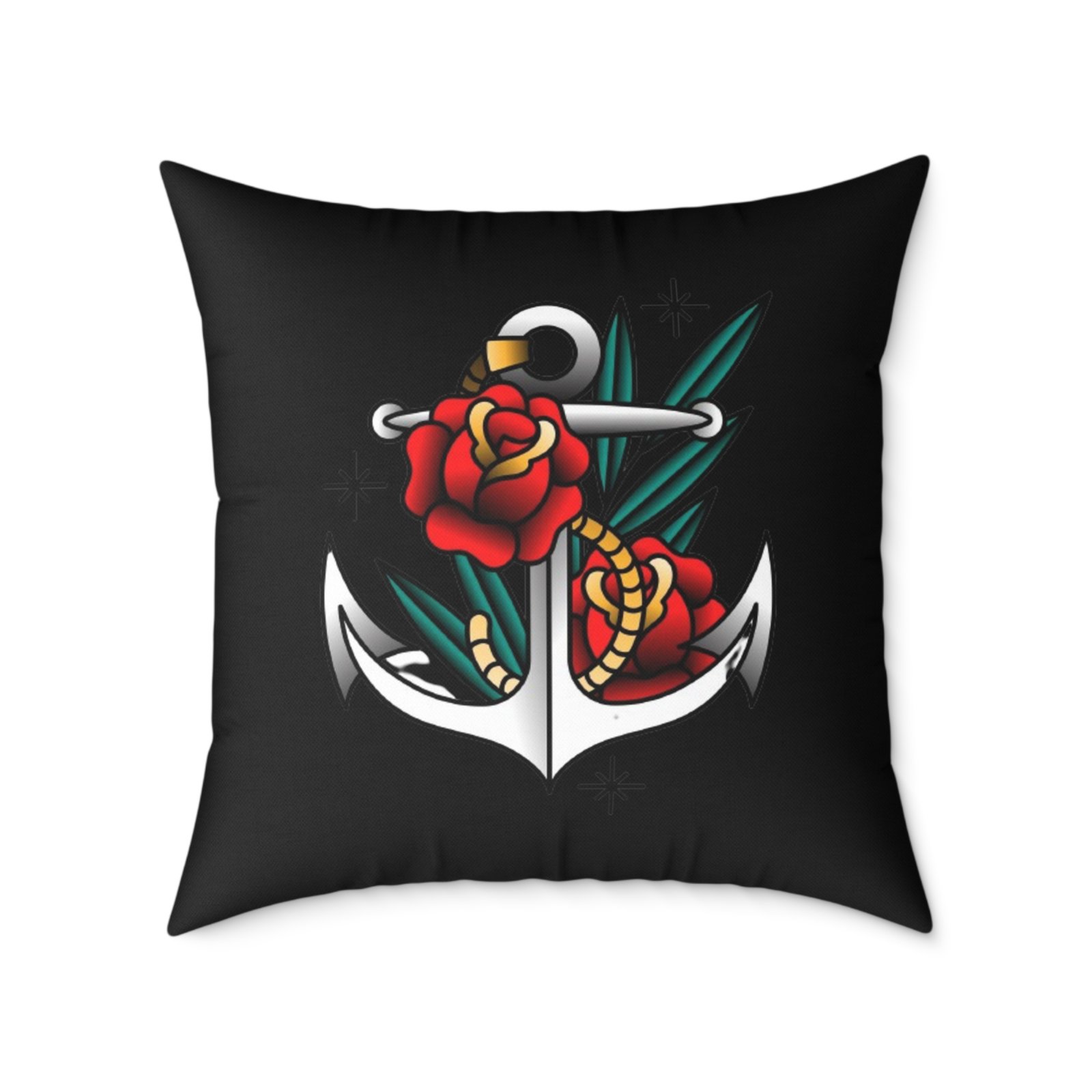 Anchor Roses Square Poly Canvas Pillow - Image 17