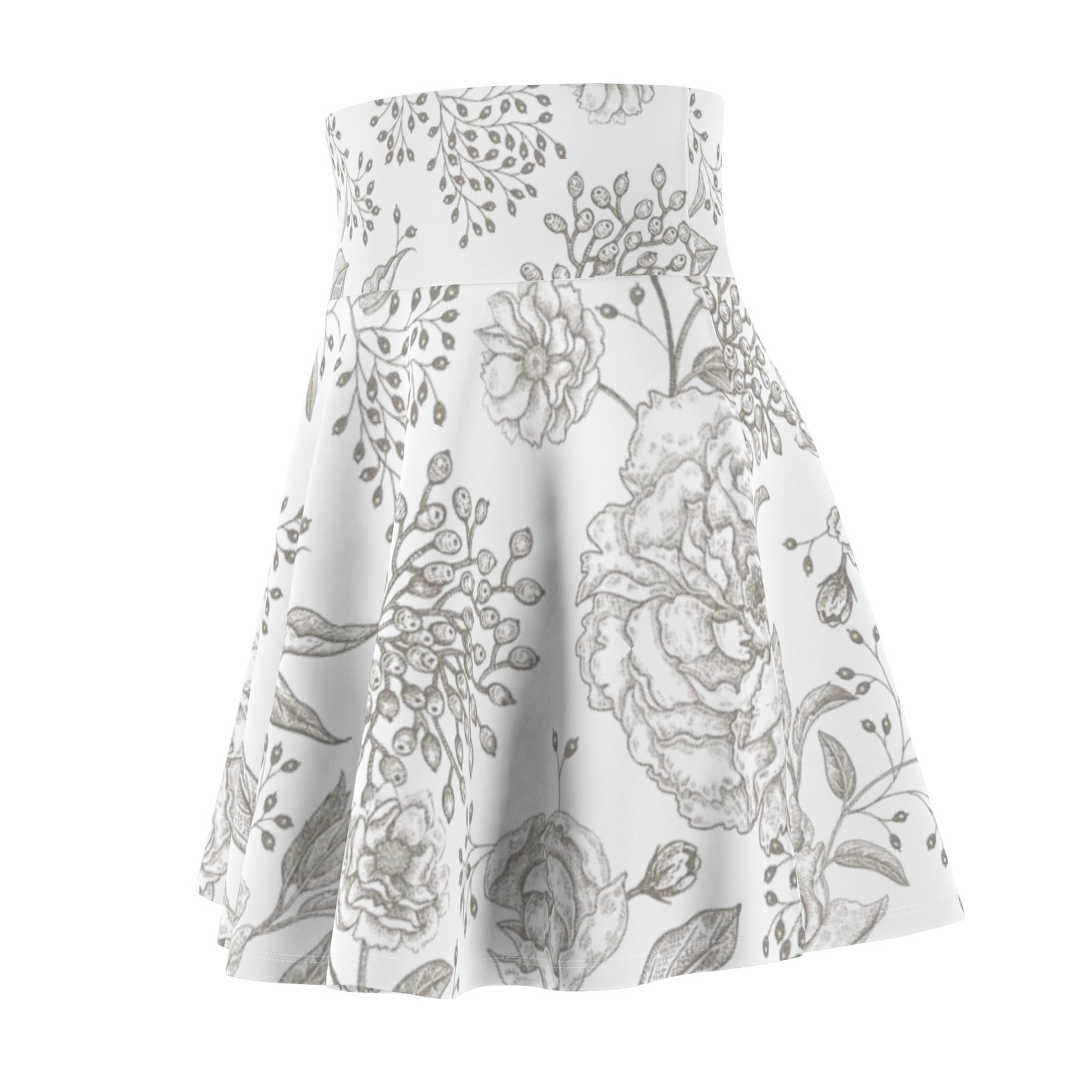 Floral Print Women's Skater Skirt - Boho Chic Style for Spring & Summer - Image 3