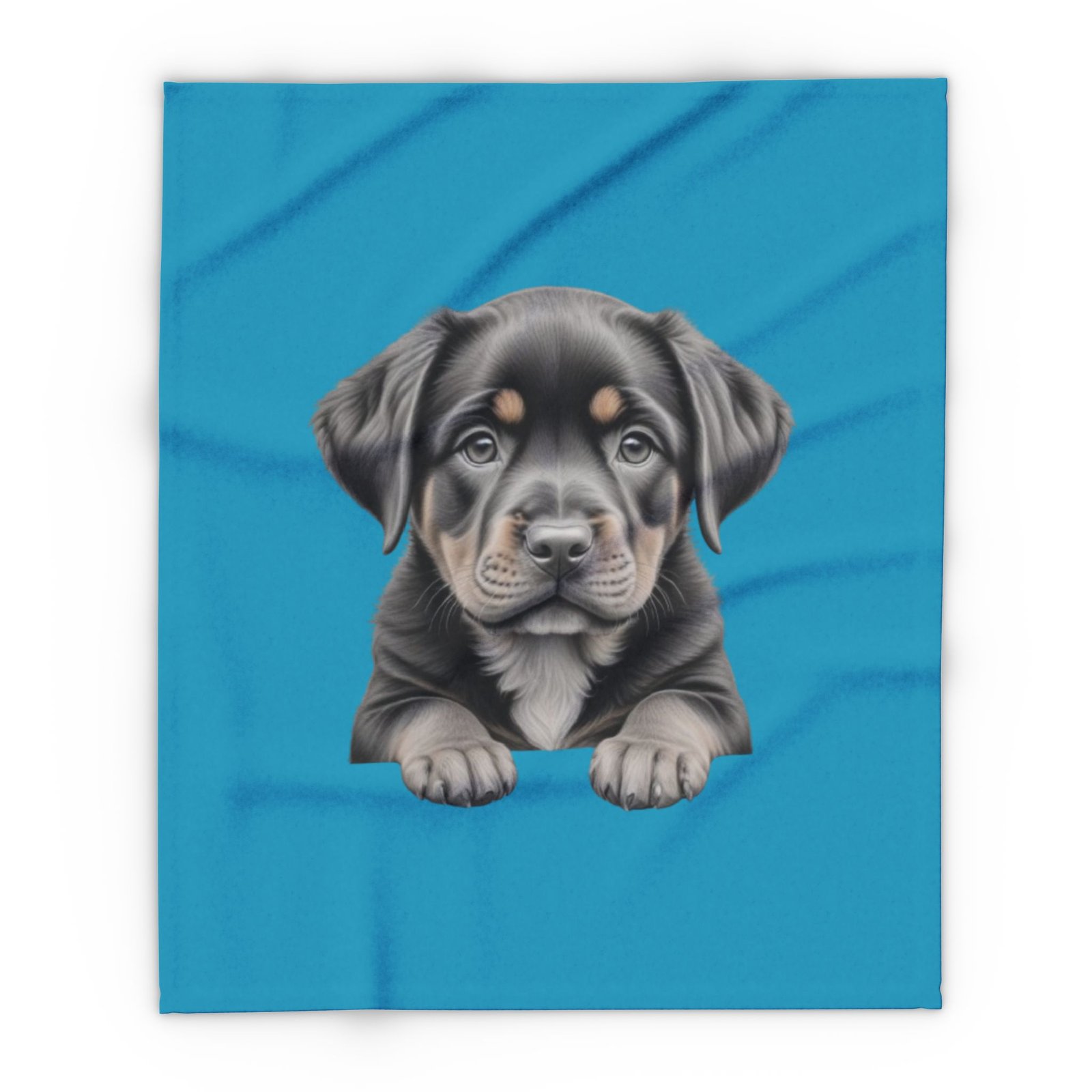 Rottweiller Puppy Arctic Fleece Blanket 08 - Image 5
