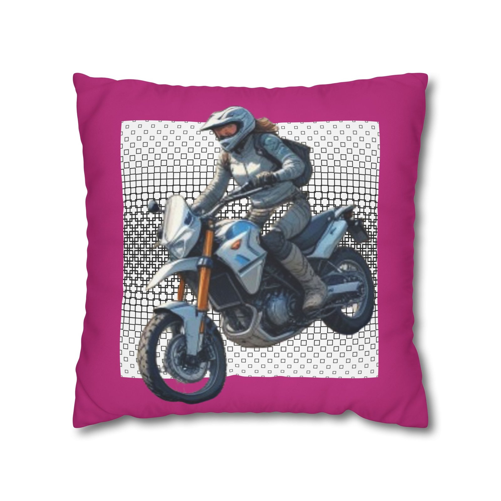 Scrambling Bikes Square Poly Canvas Pillowcase - Image 9