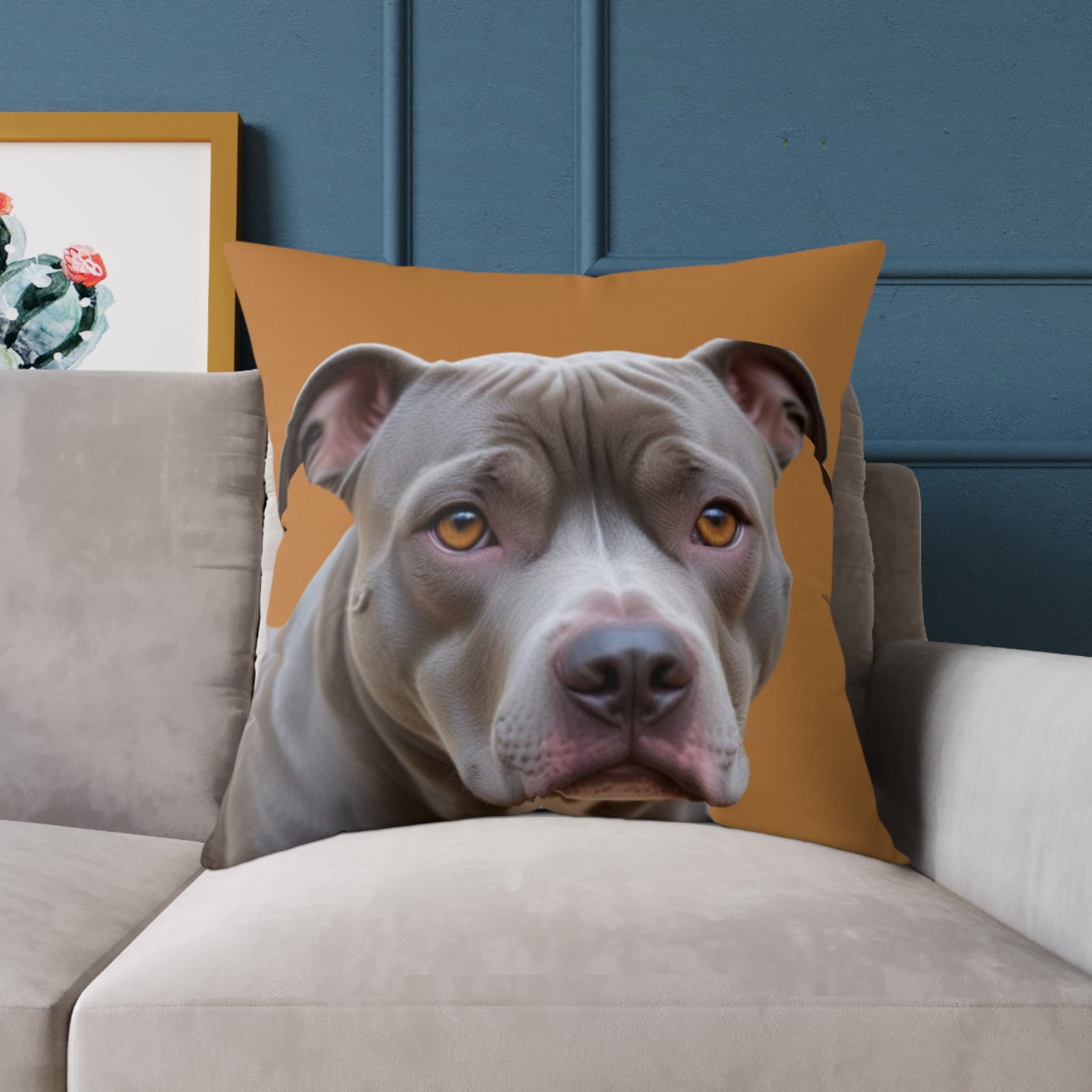 Staffordshire Bull Terrier Square Poly Canvas Pillow Cushion 08 - Image 19