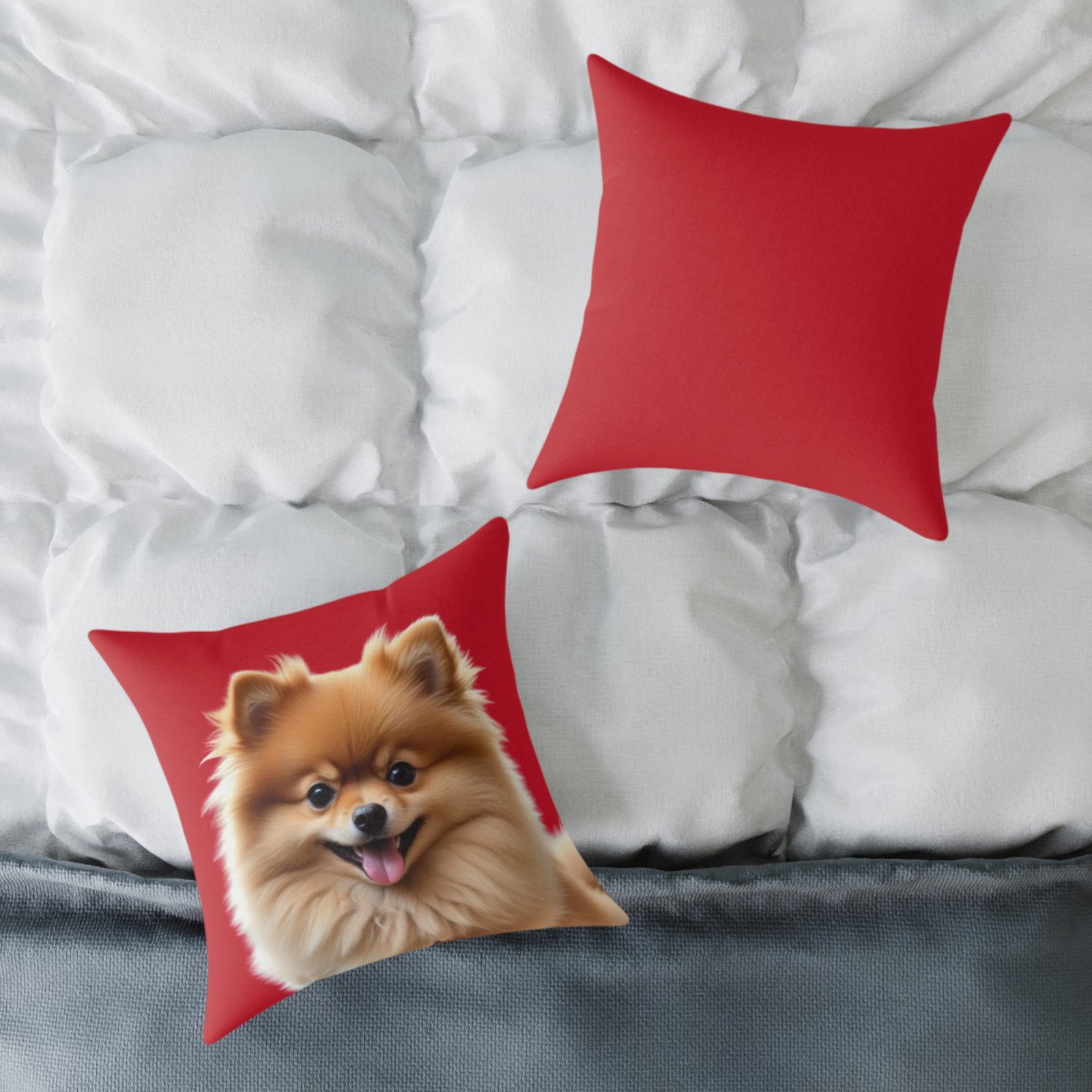 Pomeranian Dog Square Poly Canvas Pillow - Image 8