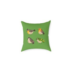 Bird Design Square Poly Canvas Pillow