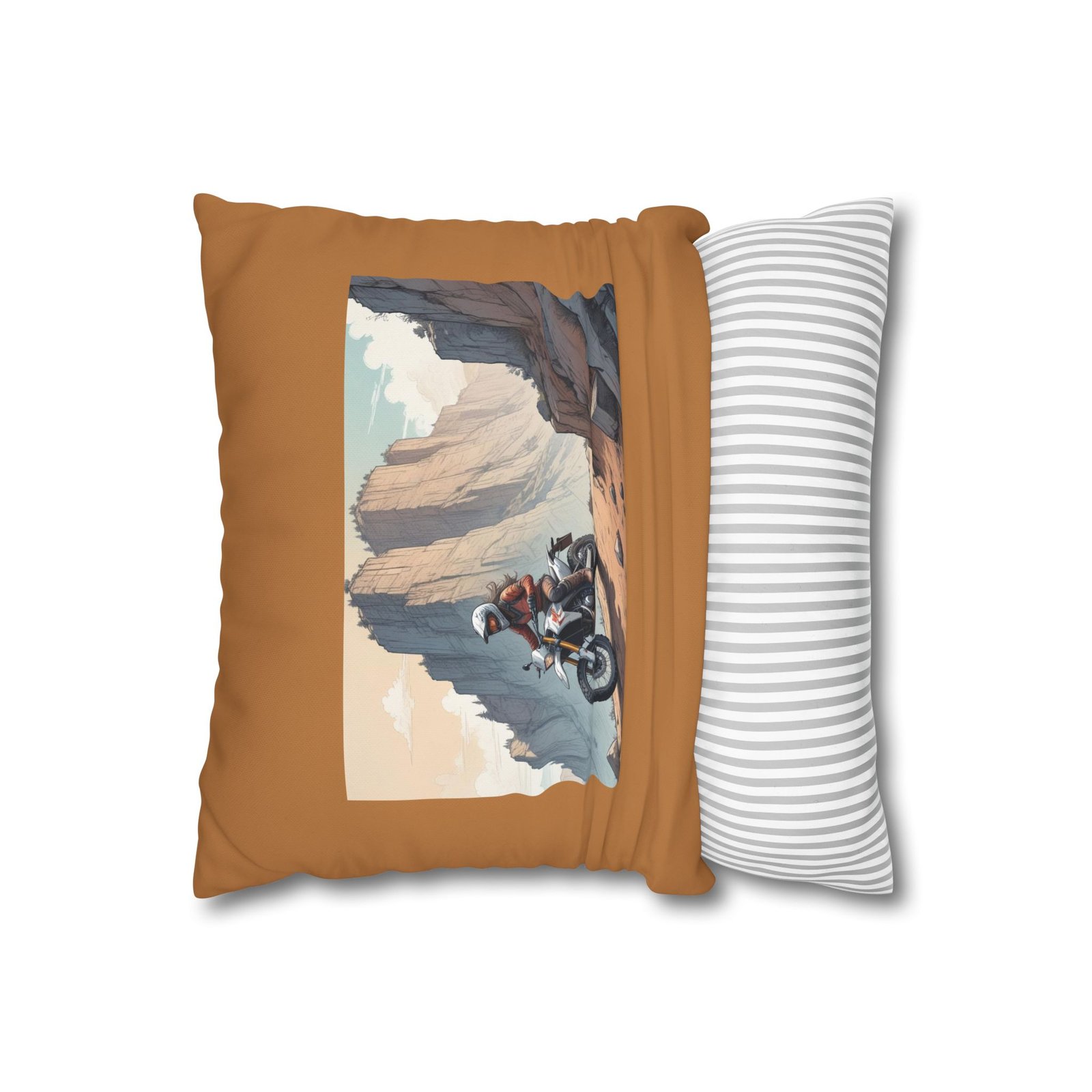 Scrambling Bikes Square Poly Canvas Pillowcase - Image 2