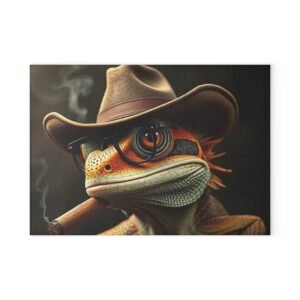 Iguana Dragon Glass Cutting Board - Unique Kitchen Decor, Perfect Gift for Chefs, Home Cooks, and Housewarmings, Ideal for Birthdays or Holidays