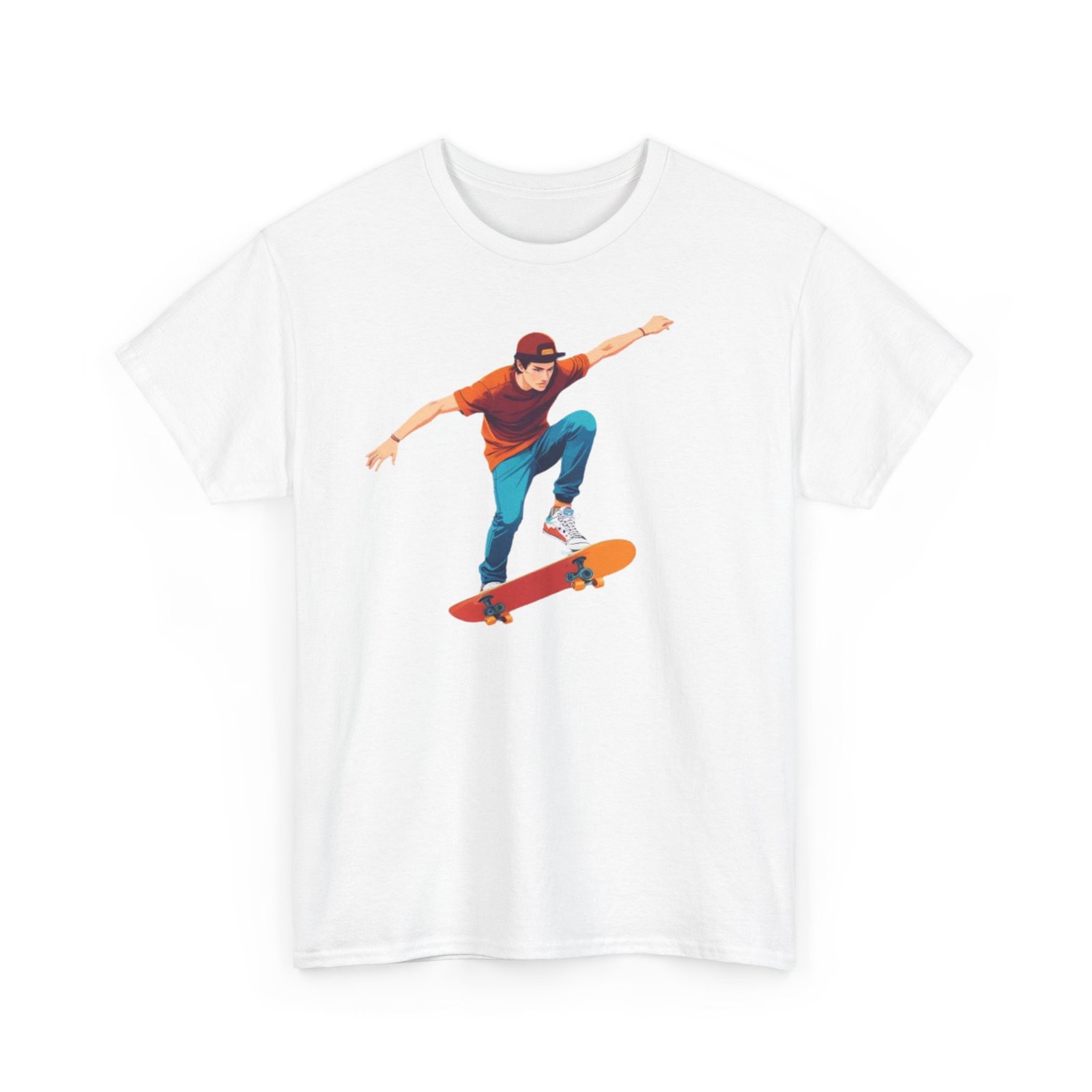 Skateboard Unisex Heavy Cotton Tee - Image 3