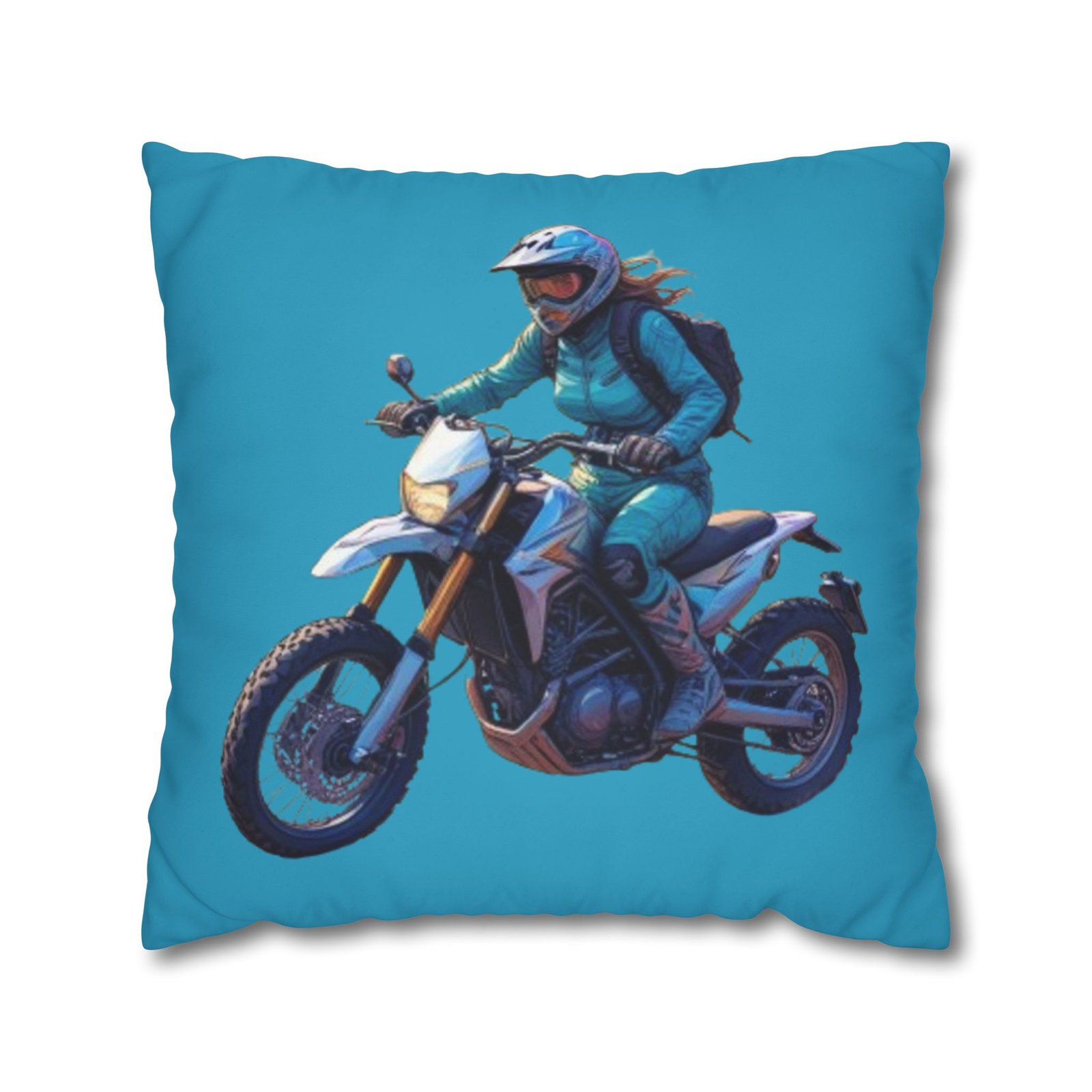 Scrambling Bikes Square Poly Canvas Pillowcase - Image 13