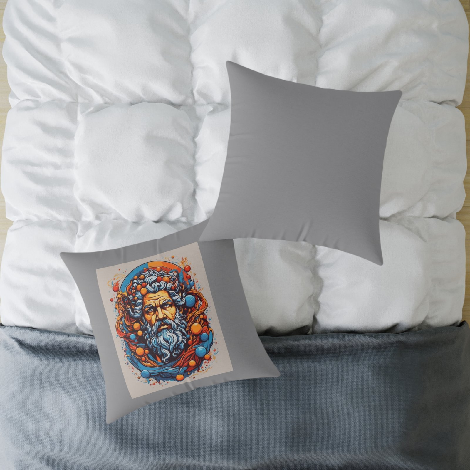 In The Deep Print Square Poly Canvas Pillow - Image 16