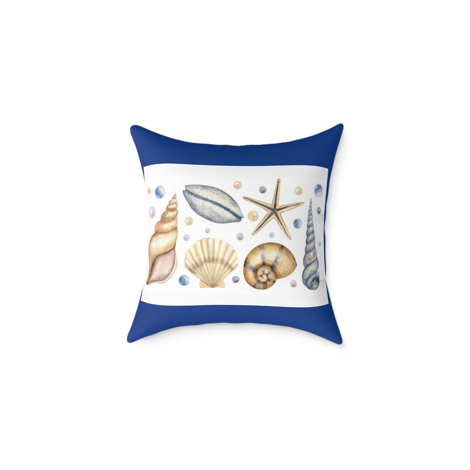 Sea shells Seaside Beach Square Poly Canvas Pillow 08 - Image 5