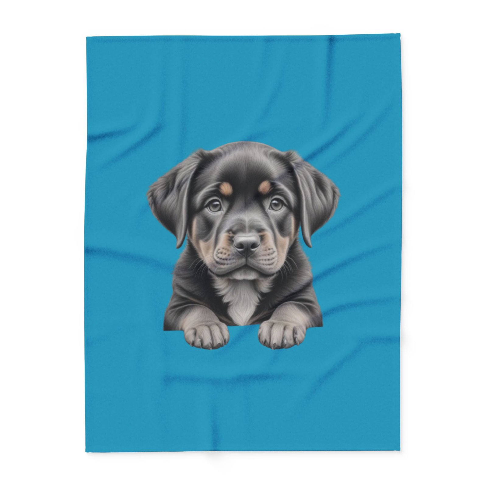 Rottweiller Puppy Arctic Fleece Blanket 08 - Image 9