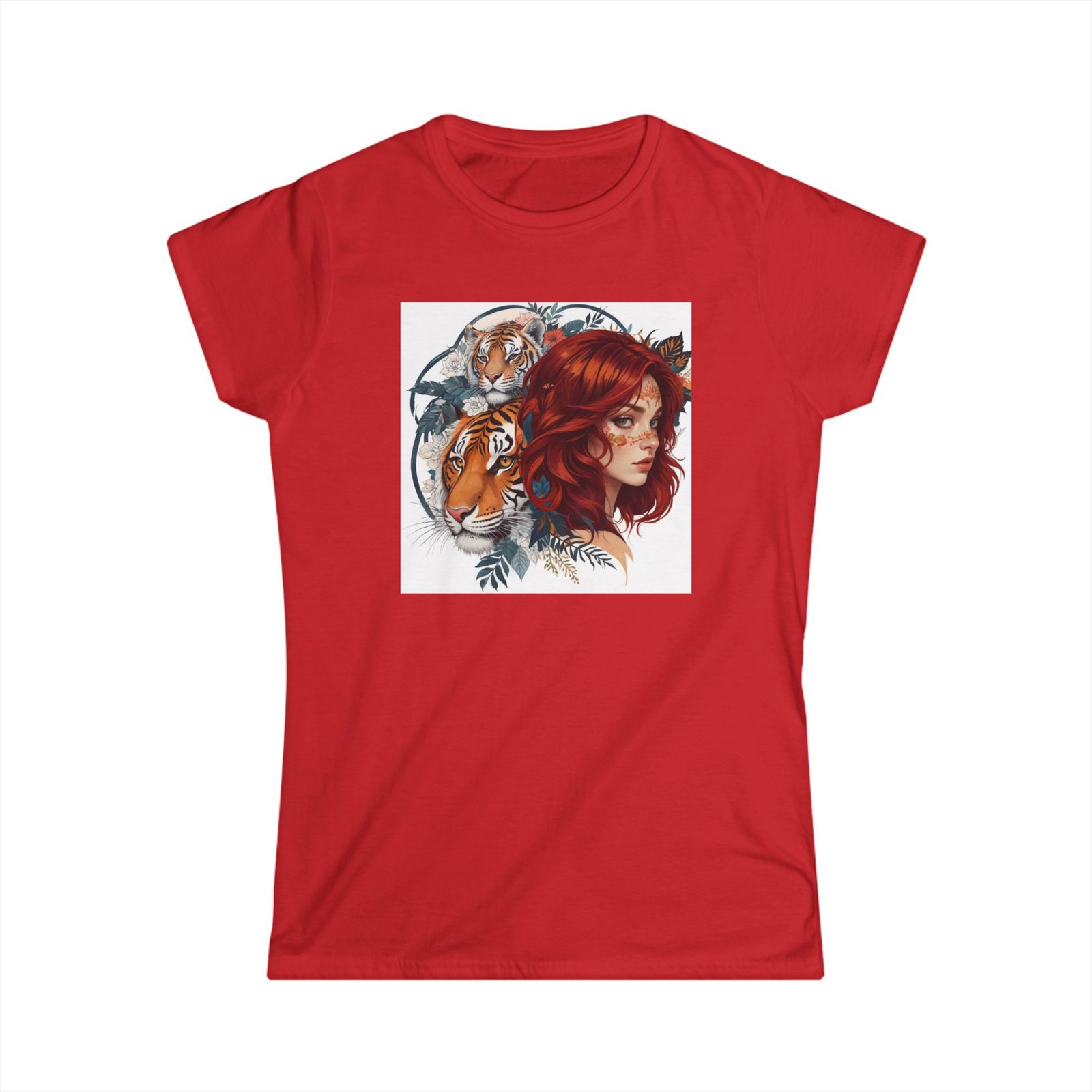 Tiger Lady Art Design Tattoo Soft style Tshirt - Image 31
