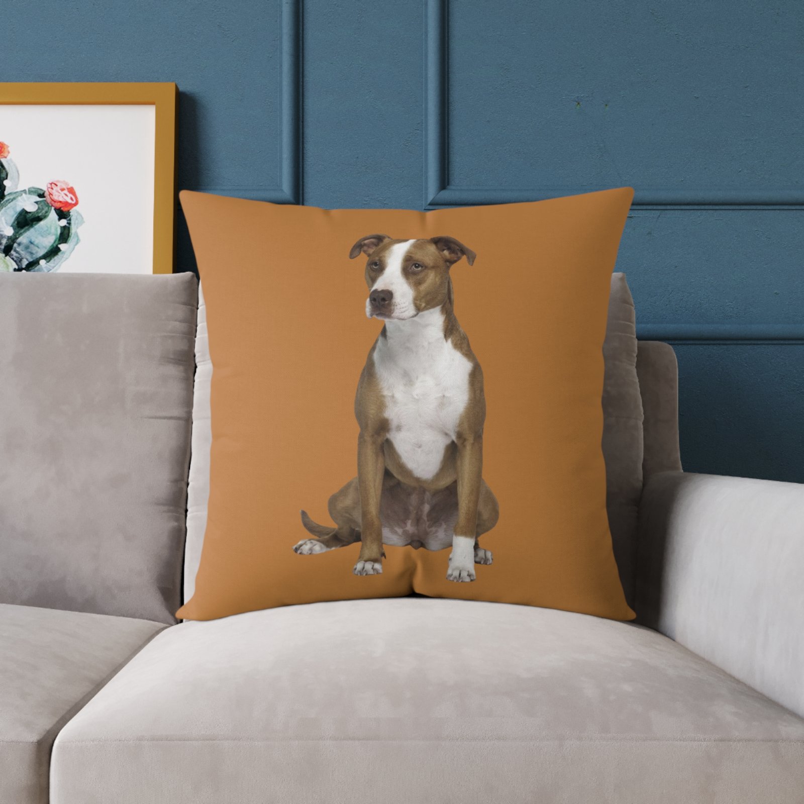 Staffordshire Bull Terrier Square Poly Canvas Pillow 08 - Image 15