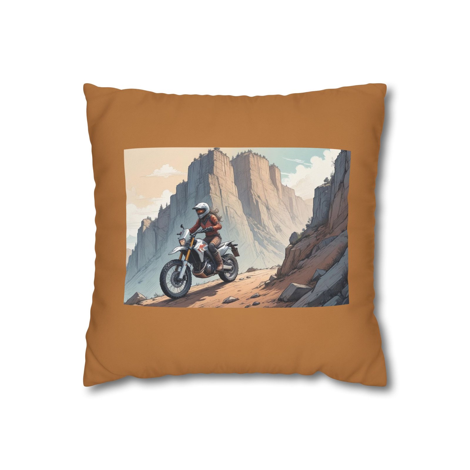 Scrambling Bikes Square Poly Canvas Pillowcase