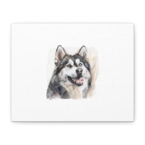 Husky Dog Canvas Art - 1.25" Stretched Matte Print for Pet Lovers