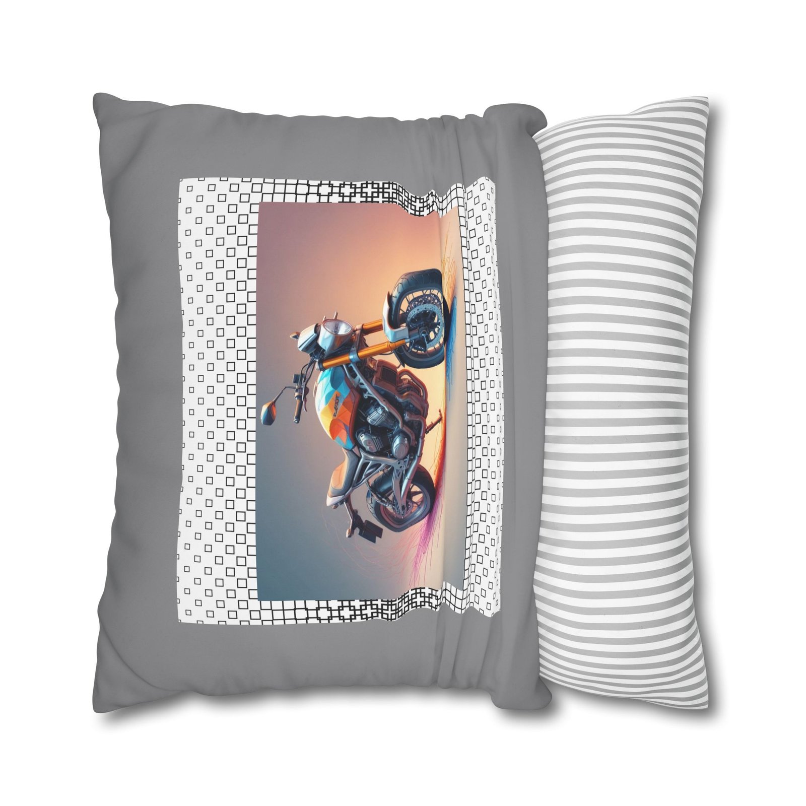 Scrambling Bikes Square Poly Canvas Pillowcase - Image 18