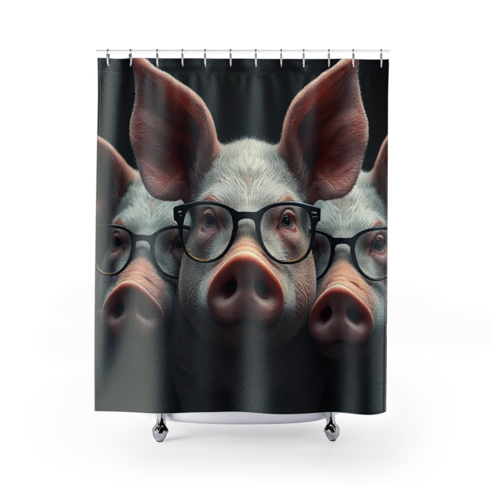 Pig Shower Curtain, Unique Bathroom Decor, Reptile Lovers Gift, Fun Home Accessories, Quirky Bathroom Style