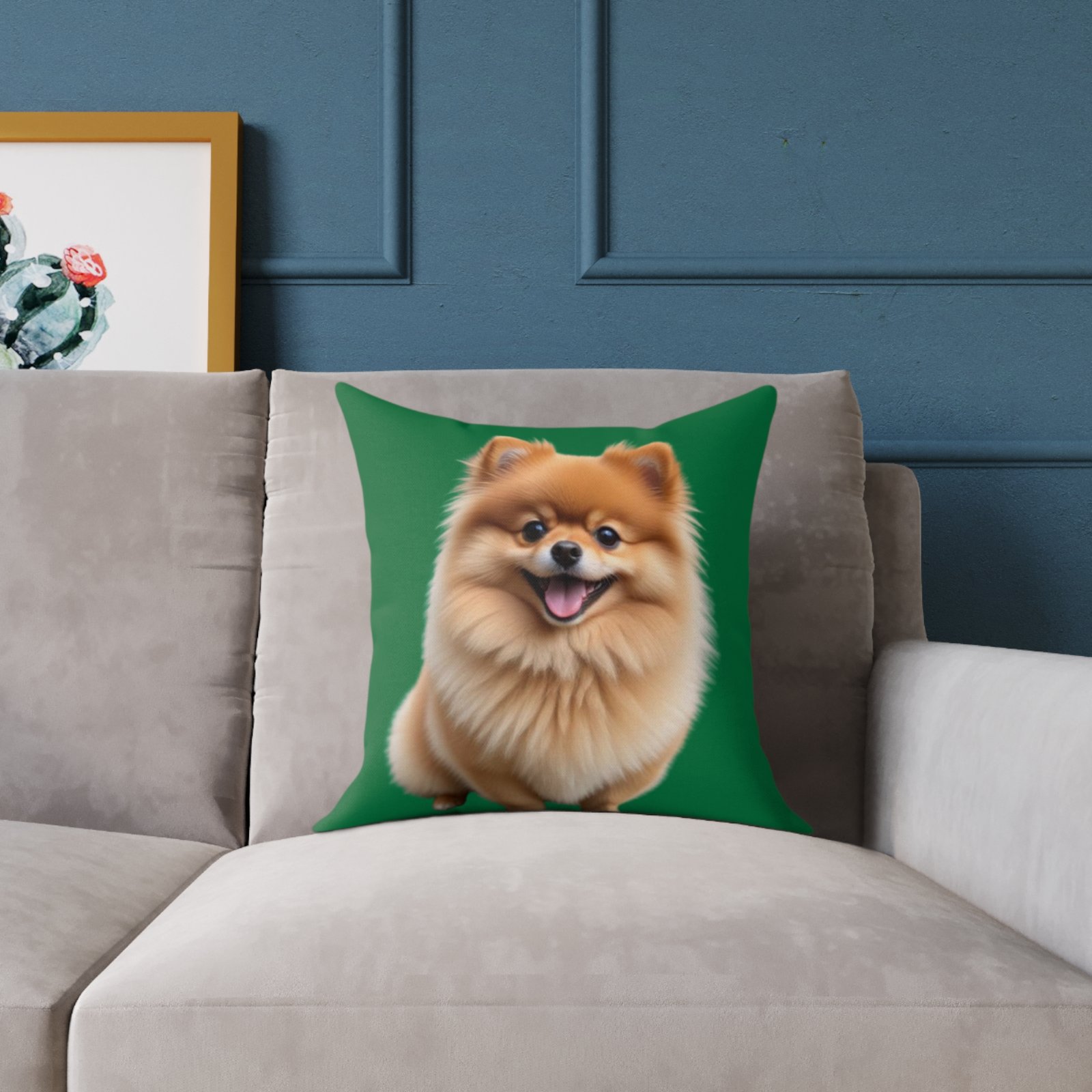 Pomeranian Dog Square Poly Canvas Pillow - Image 3